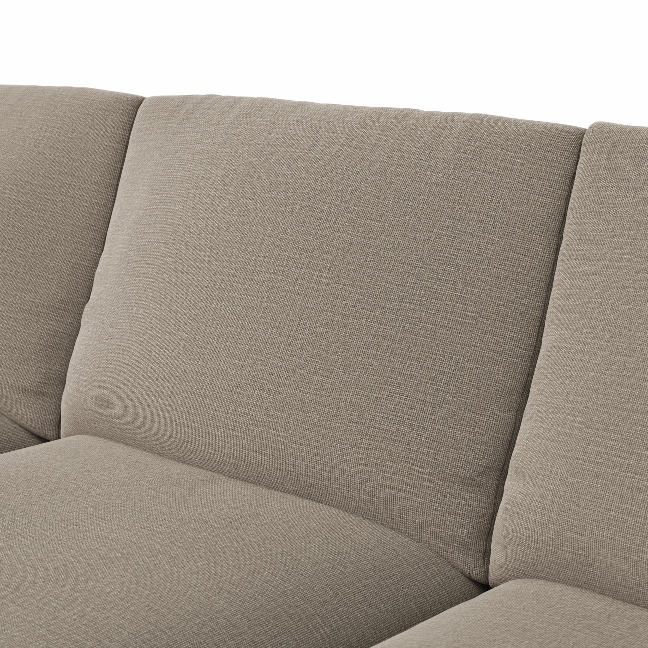 Ecksofa Stormy - Longchair links mit 2,5-Sitzer, Stoff, Graubeige