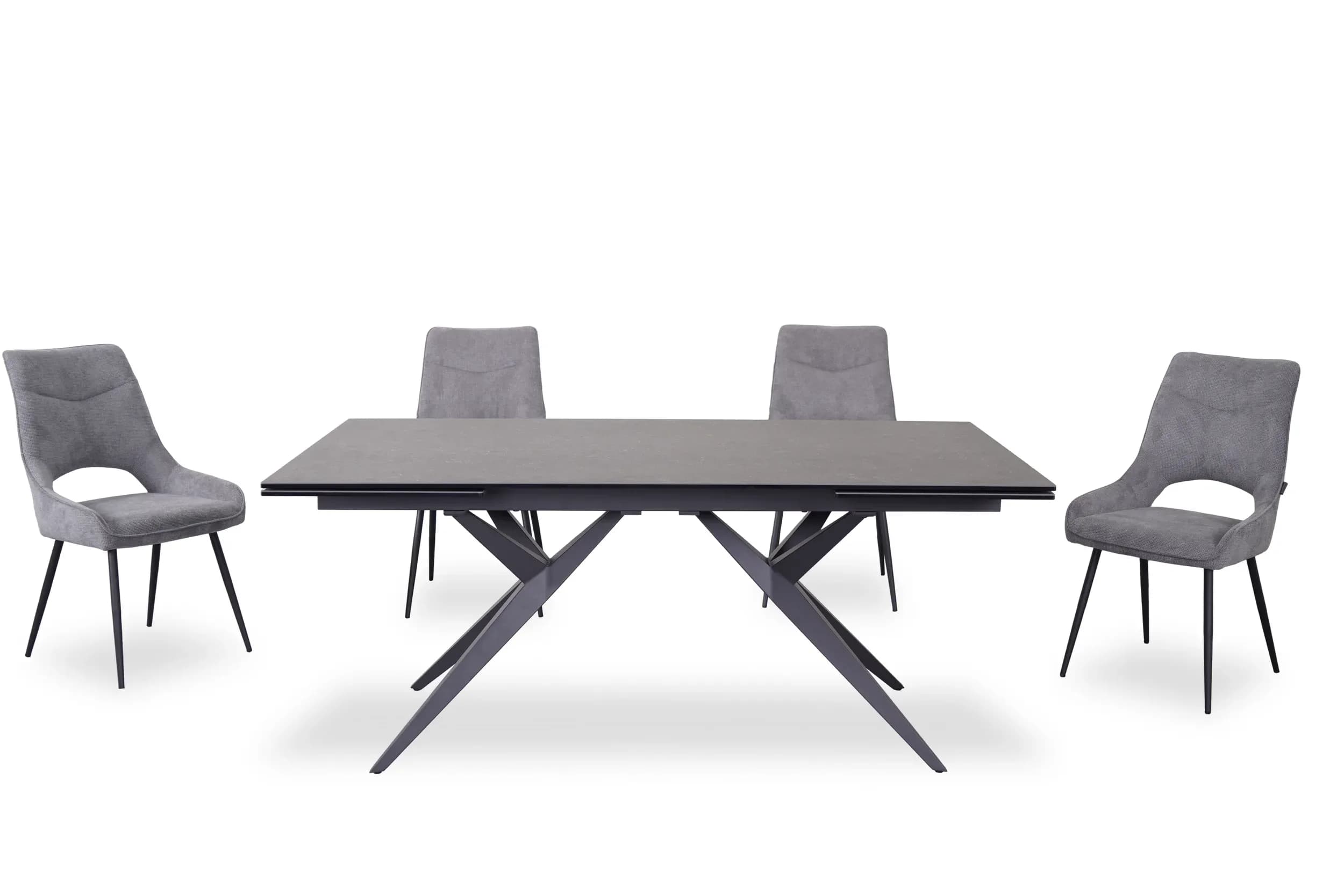 Esstisch MICHELA - ausziehbar, LB ca. 180x95 cm, Glaskeramik, Dunkelgrau