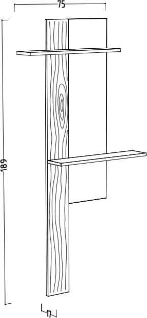 Wandboard - B ca. 75 cm, Kaschmir, Eiche massiv