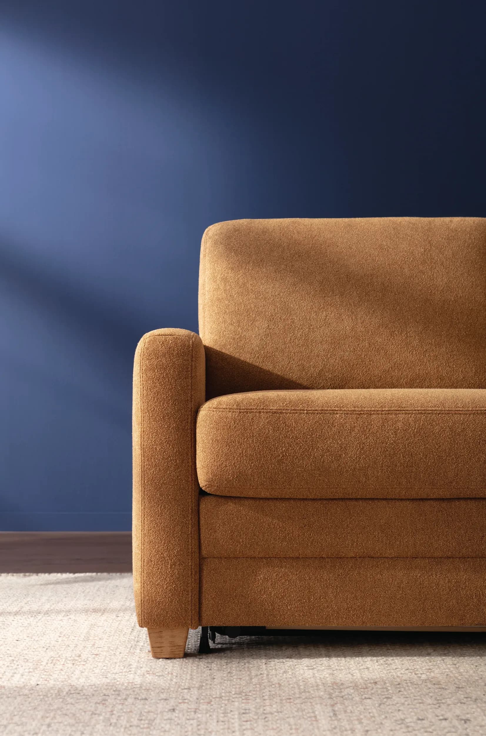 Sofa Lakeville 1 - inkl. Schlaffunktion, Gestell schwarz, Stoff, Senfgelb