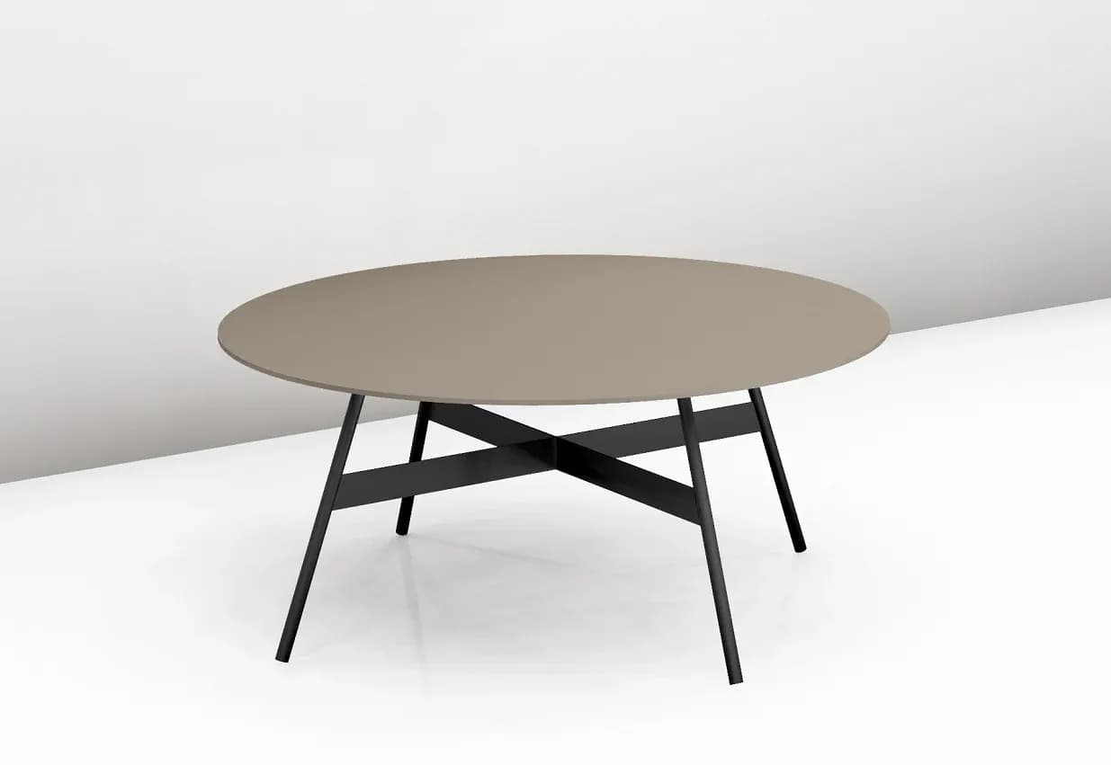Couchtisch - LBH ca. 83x83x35 cm, ESG Taupe