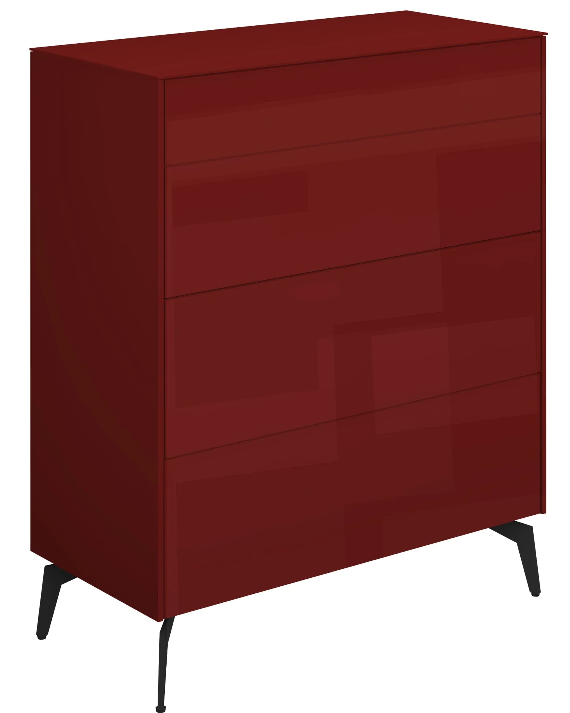Kommode - B ca. 82 cm, Bordeauxrot