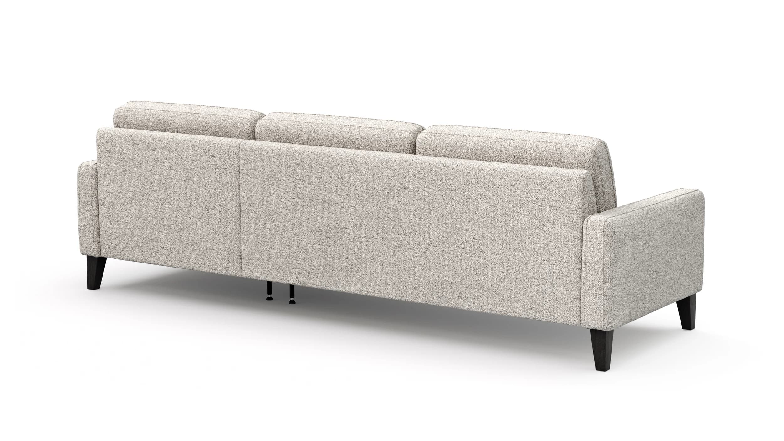 Ecksofa Matero - 2,5-Sitzer mit Longchair rechts, Stoff, Hellgrau