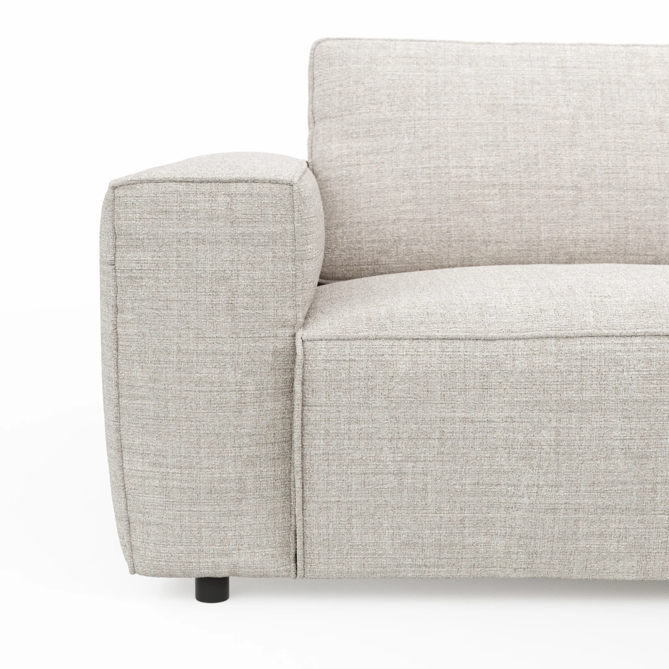 Ecksofa Lilaia - 1,5-Sitzer XL mit Chaise Longue XL rechts, Stoff, Kaschmir