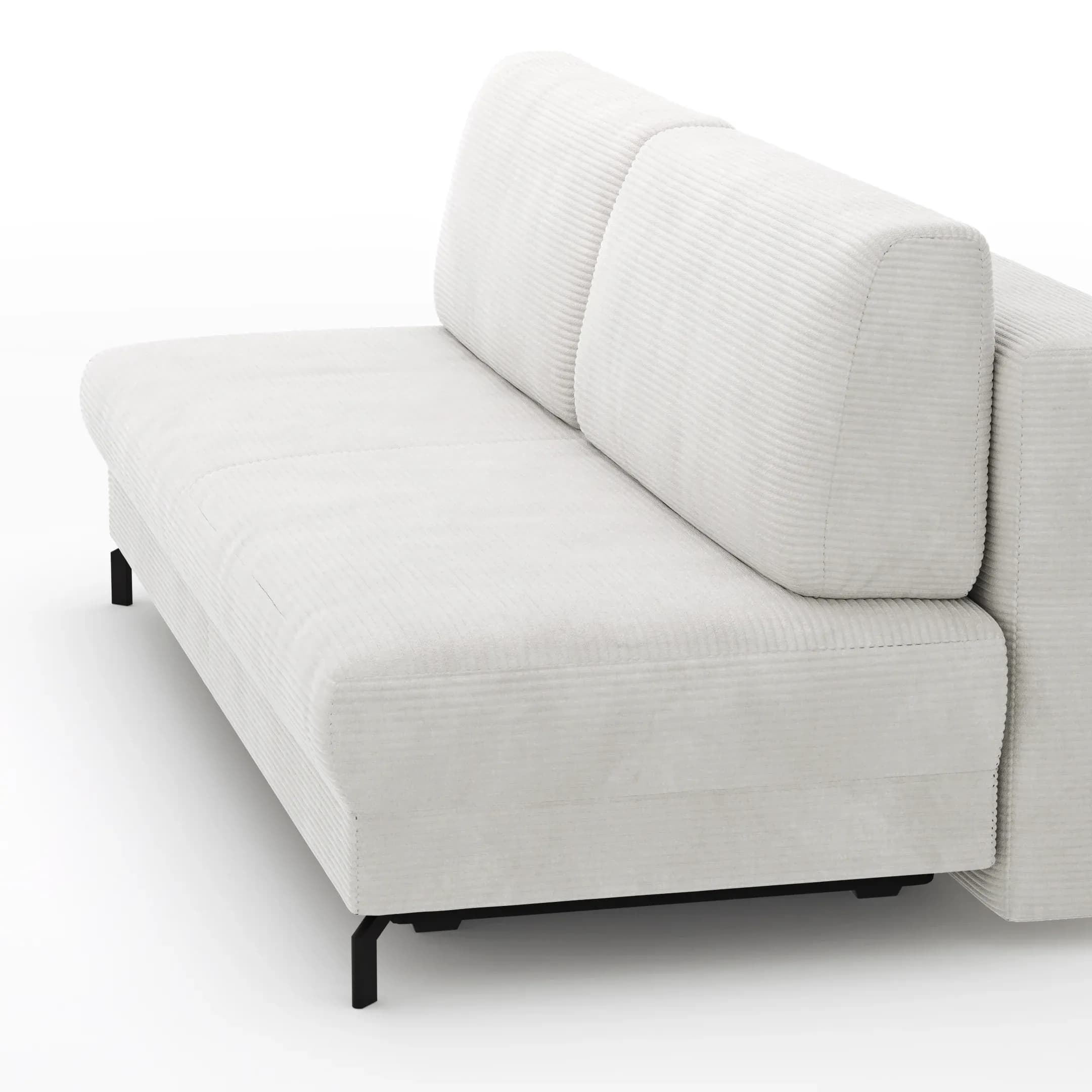 Schlafsofa Salema - 3-Sitzer mit Schlaffunktion (Liegefläche ca. 150x200cm), Stoff, Weiß