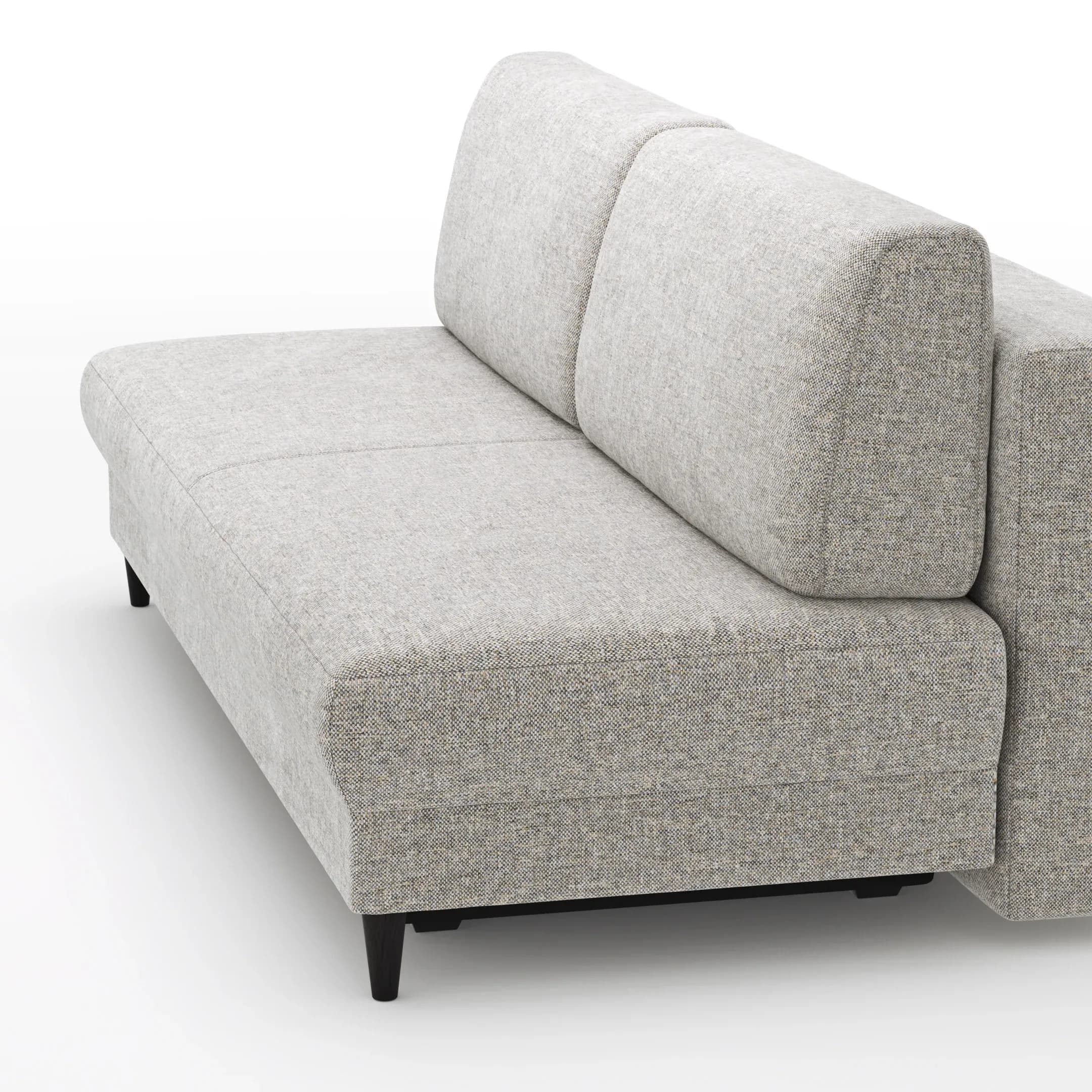 Schlafsofa Salema - 3-Sitzer mit Schlaffunktion (Liegefläche ca. 150x200cm), Stoff, Kiesel