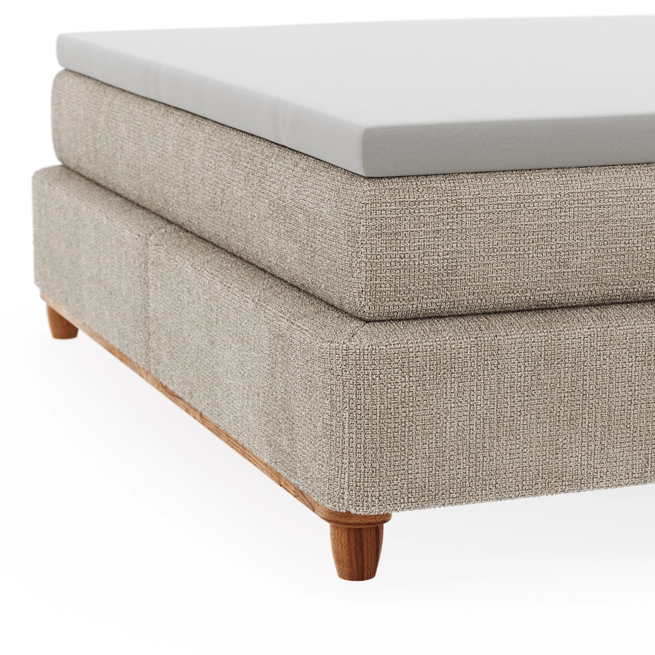 Boxspringbett Alpin - Liegefläche ca. 160x200cm, Stoff, Graubeige