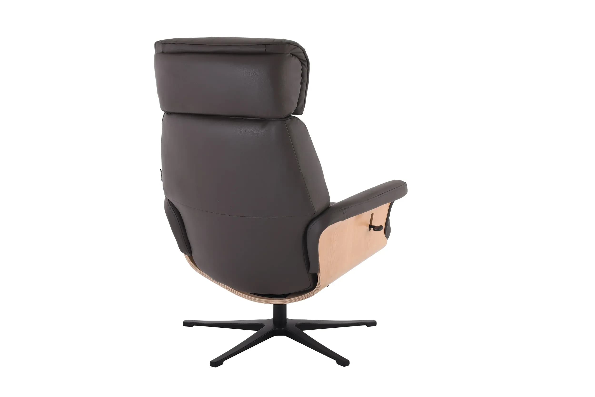 TV-Sessel MOANI mit Hocker - drehbar, Relaxfunktion, Kopfteilverstellung, Leder, Dunkelbraun