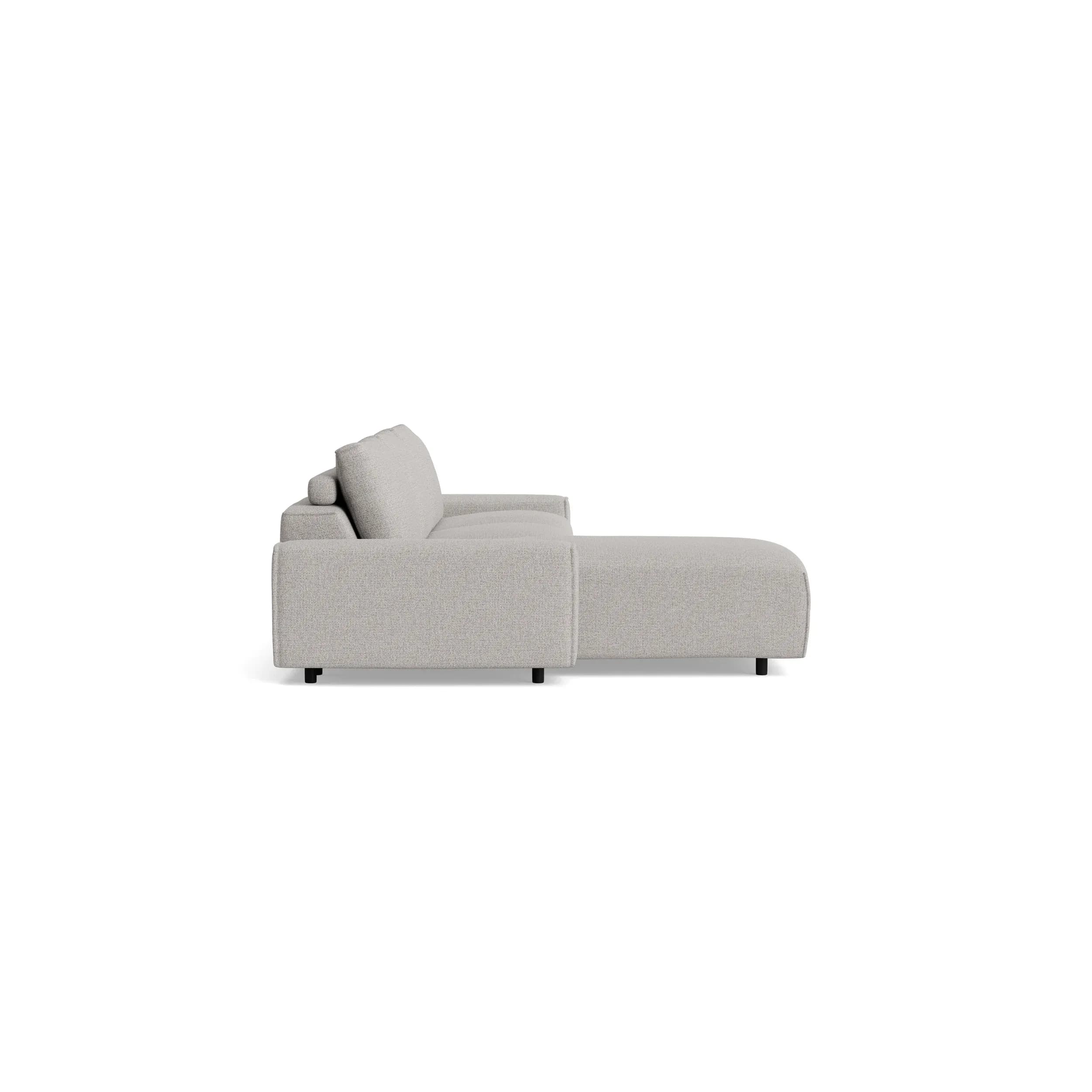 Ecksofa Serava - Longchair links mit 2,5-Sitzer, inkl. Relaxfunktion, Stoff, Grau