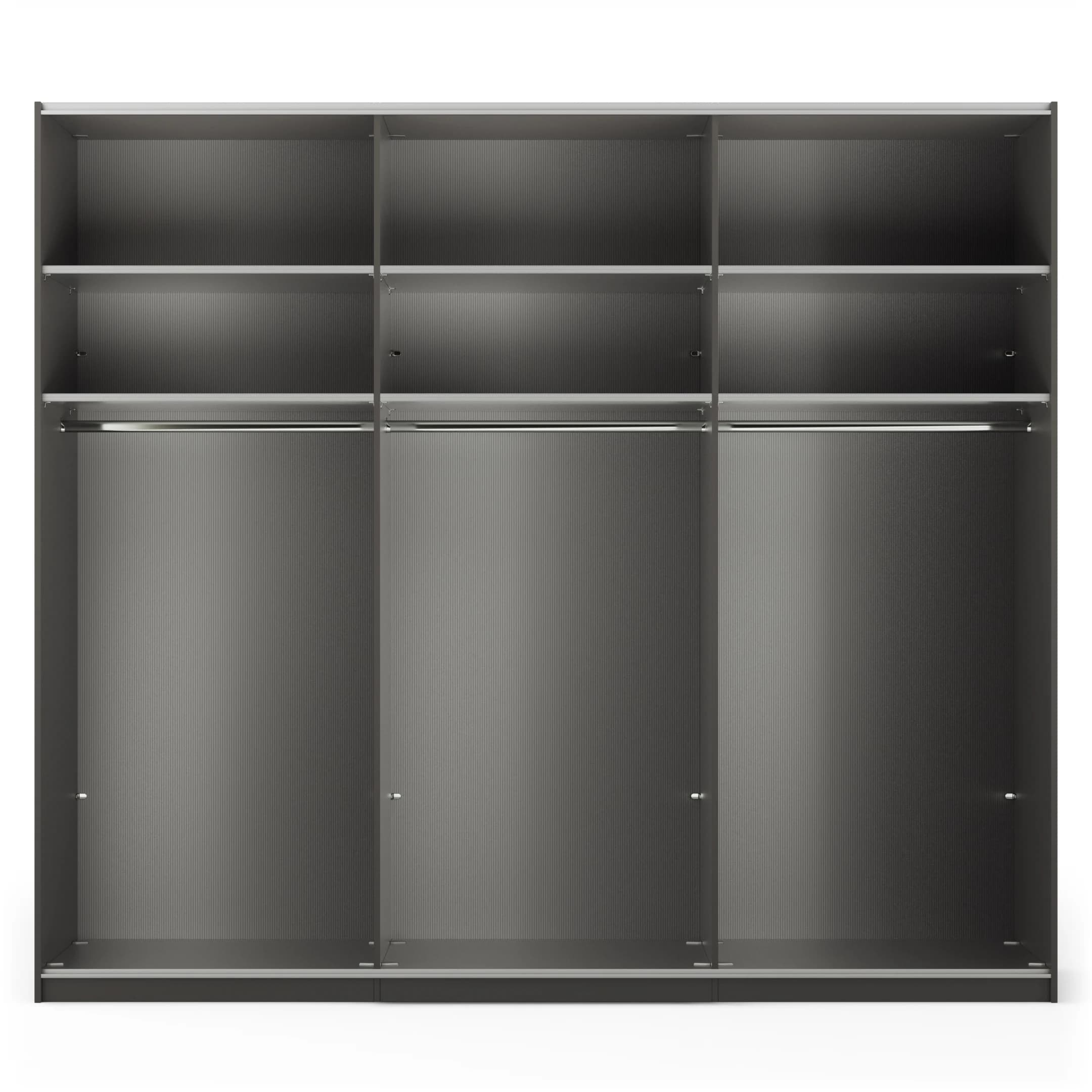 Schwebetürenschrank Marbella - B. ca. 250 cm, Glas, Weiß