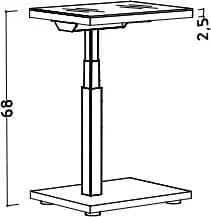 Beistelltisch - höhenverstellbar, LB ca. 45x35 cm, Kaschmir, Schwarz