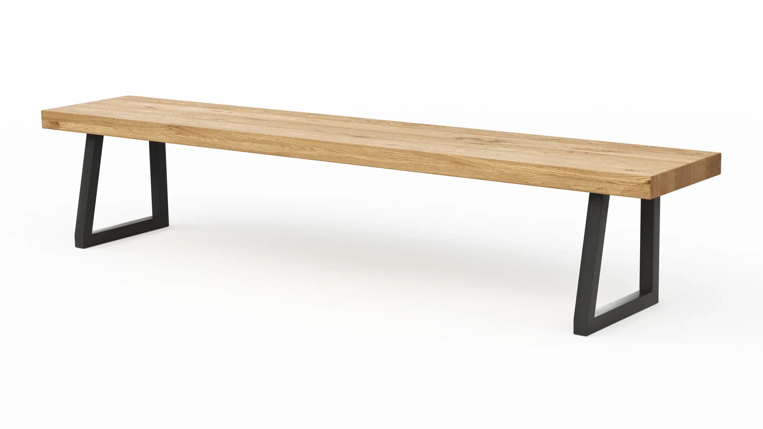 Holzbank Clifton - Breite ca. 220cm, Wildeiche massiv, natur