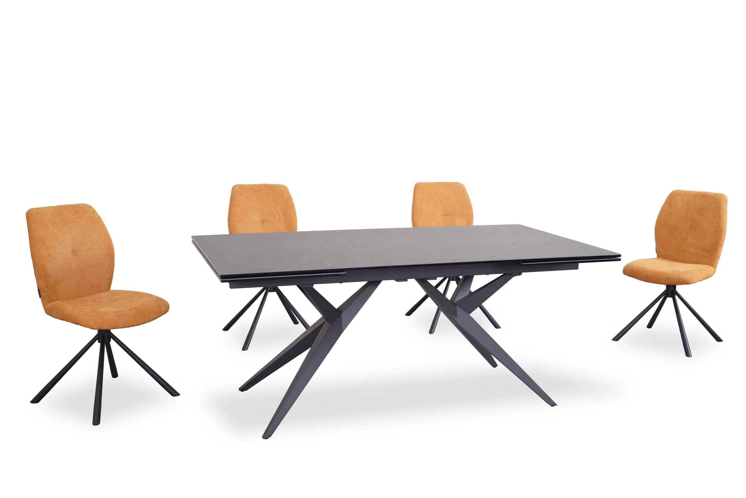 Esstisch MICHELA - ausziehbar, LB ca. 180x95 cm, Glaskeramik, Dunkelgrau