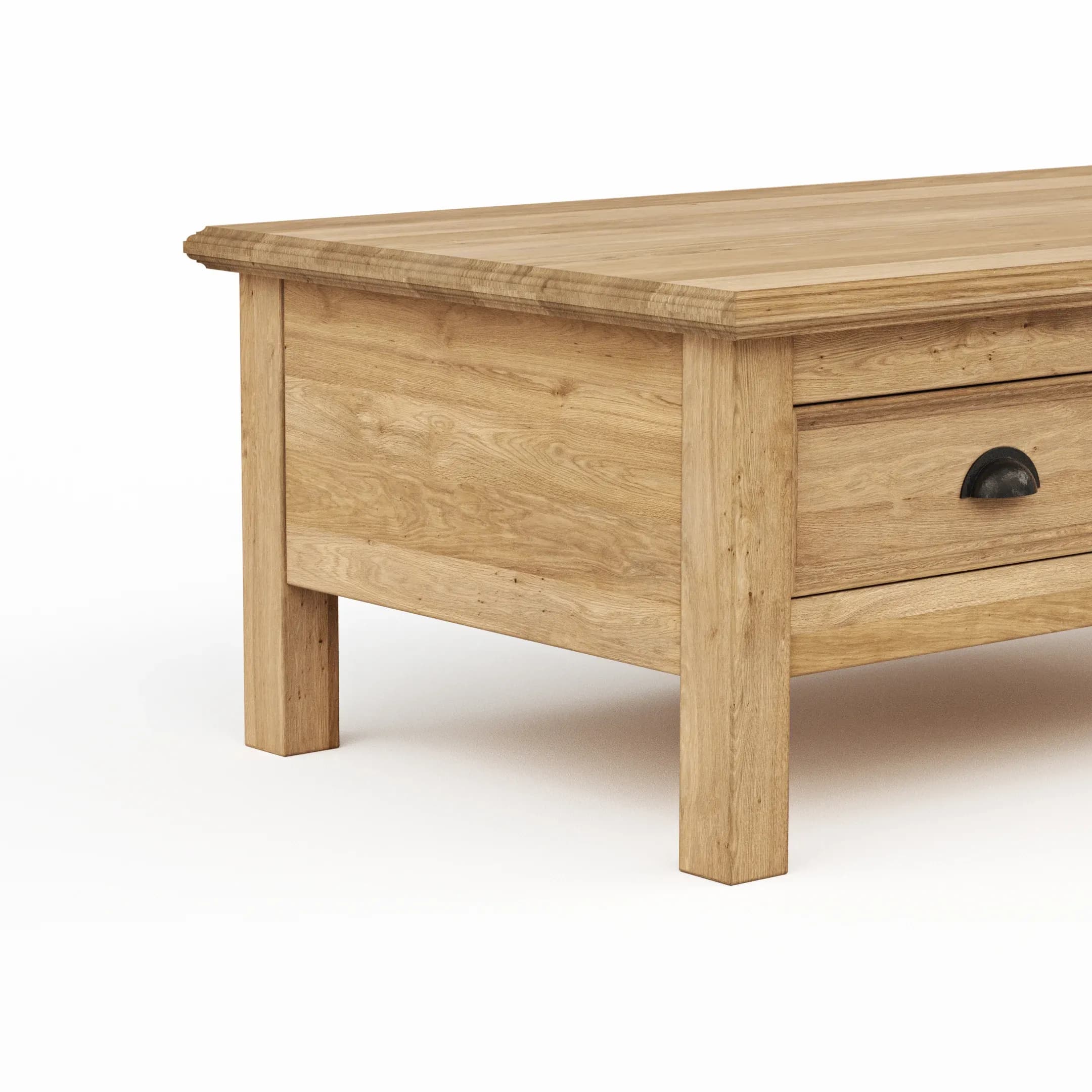 Couchtisch Louisiana - LBH ca. 120x70x45 cm, Wildeiche teilmassiv, geölt