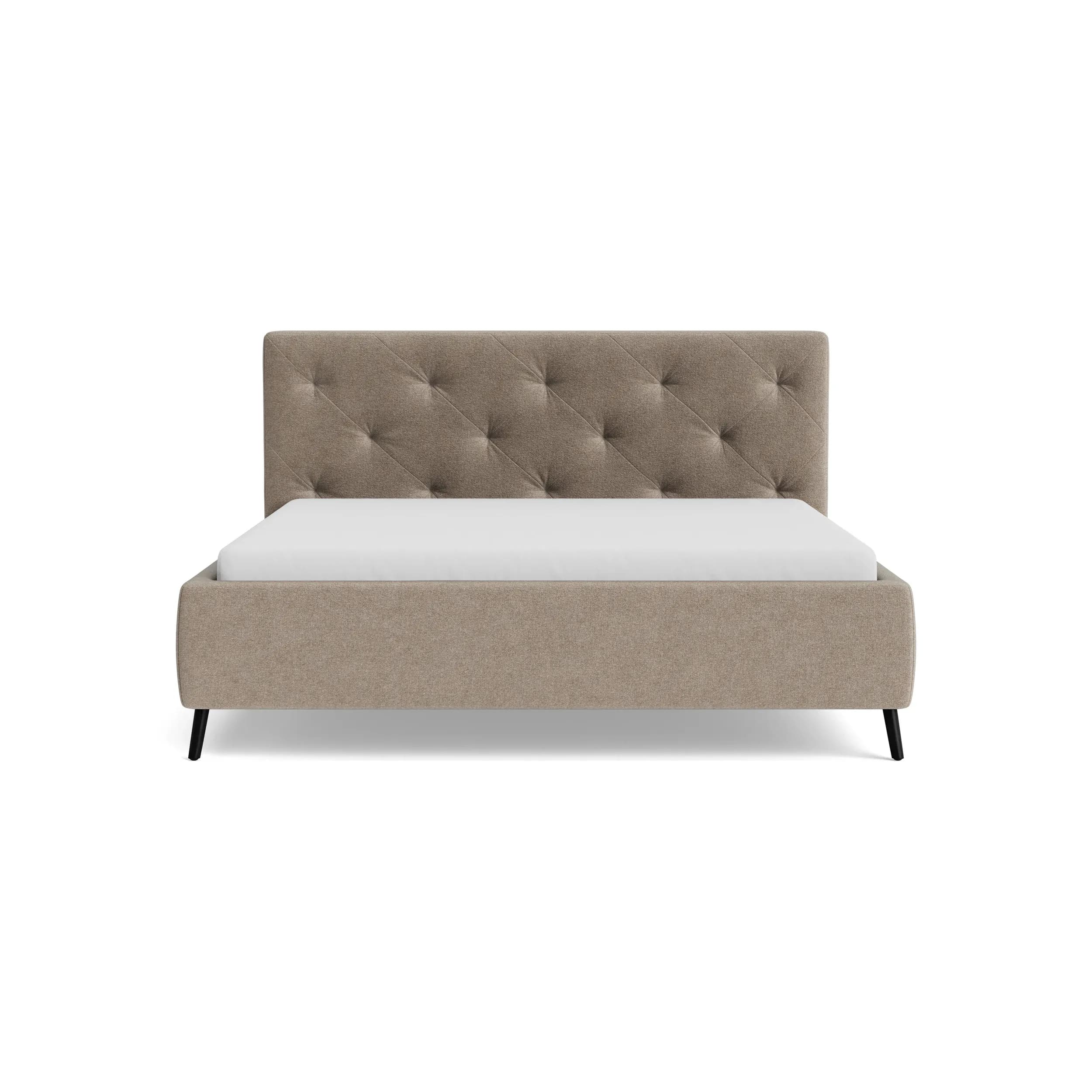 Bettgestell Coria - Liegefläche 180x200 cm, Stoff, Taupe