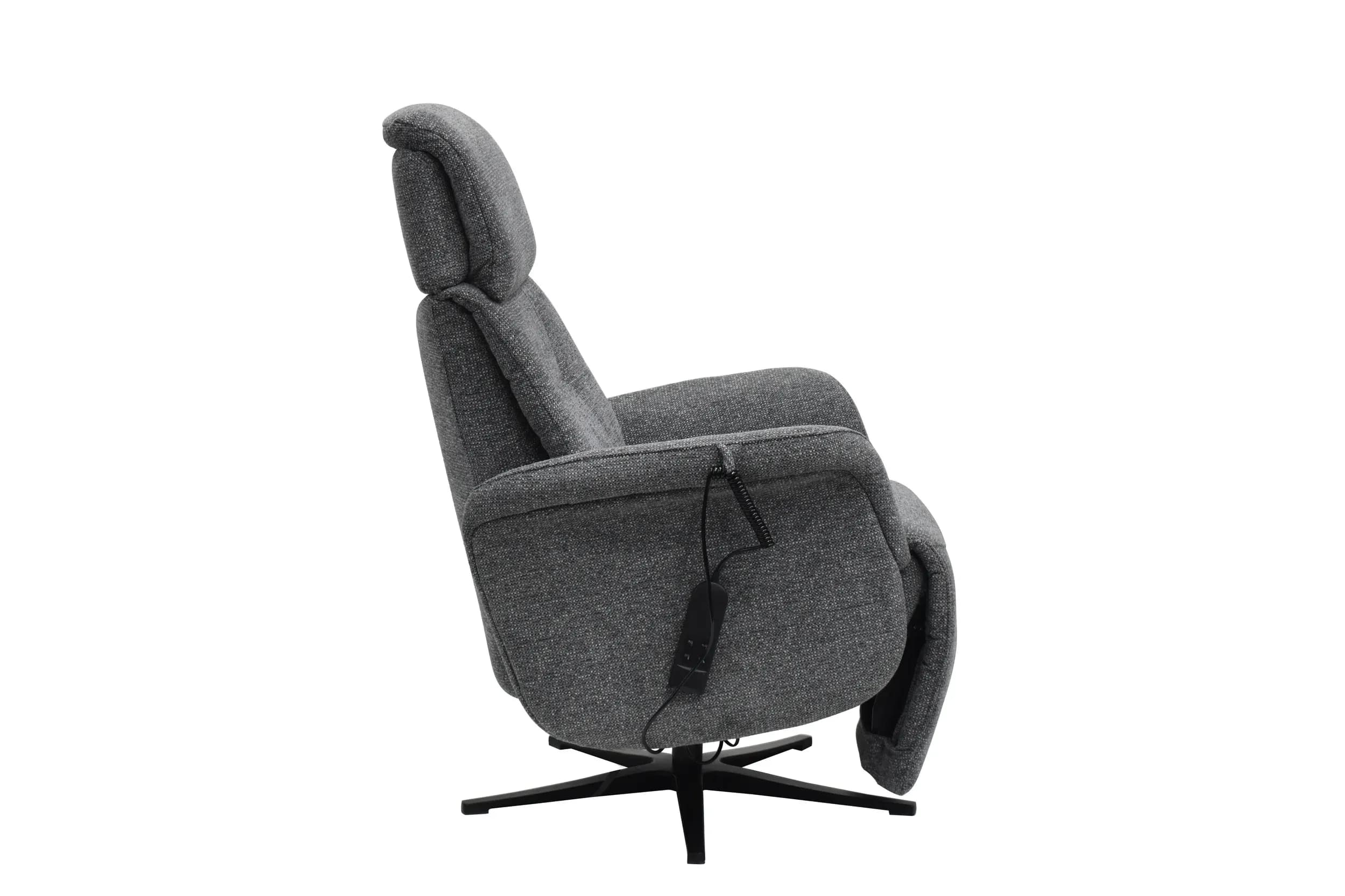 TV-Sessel MARLON - drehbar, Relaxfunktion, Kopfteilverstellung, Stoff, Graublau