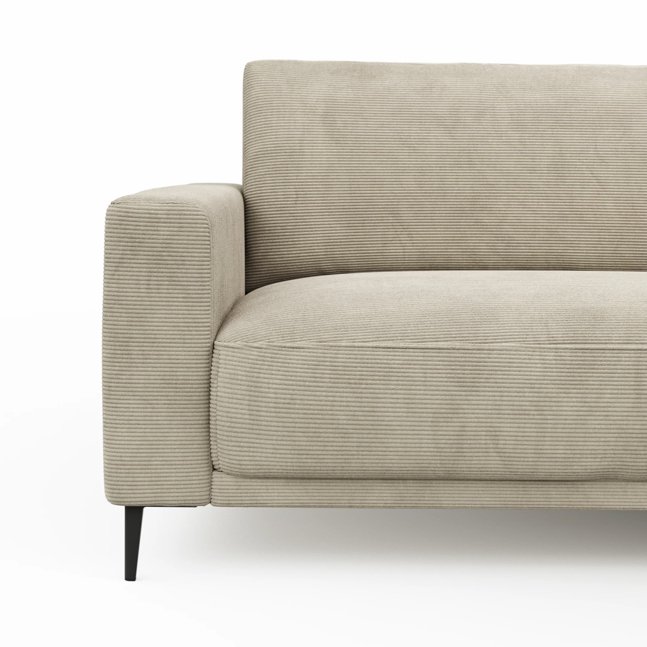 Ecksofa Solero 2.0 - 1,5-Sitzer mit Longchair groß rechts, Stoff, Sand