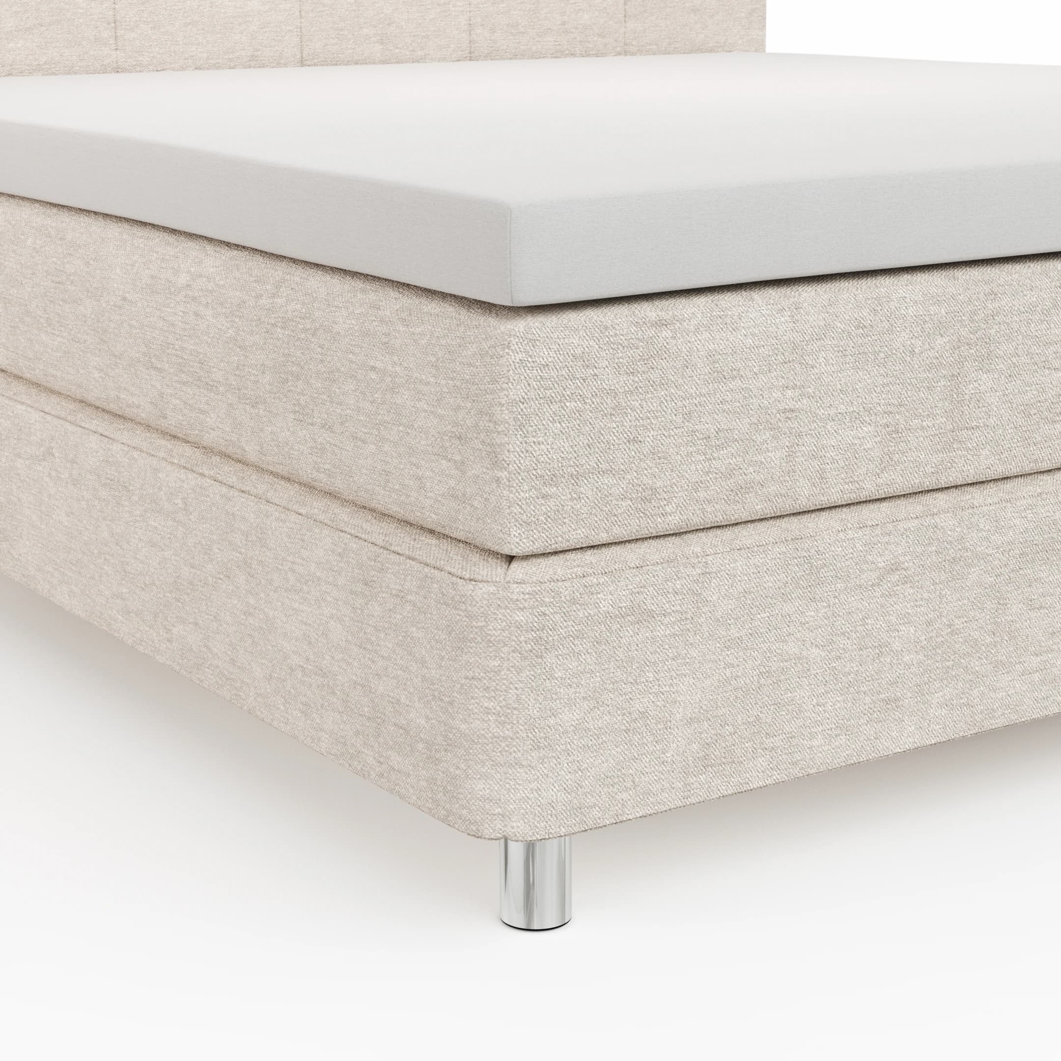 Boxspringbett Alpin - Liegefläche 160x200cm, Stoff, Graubeige