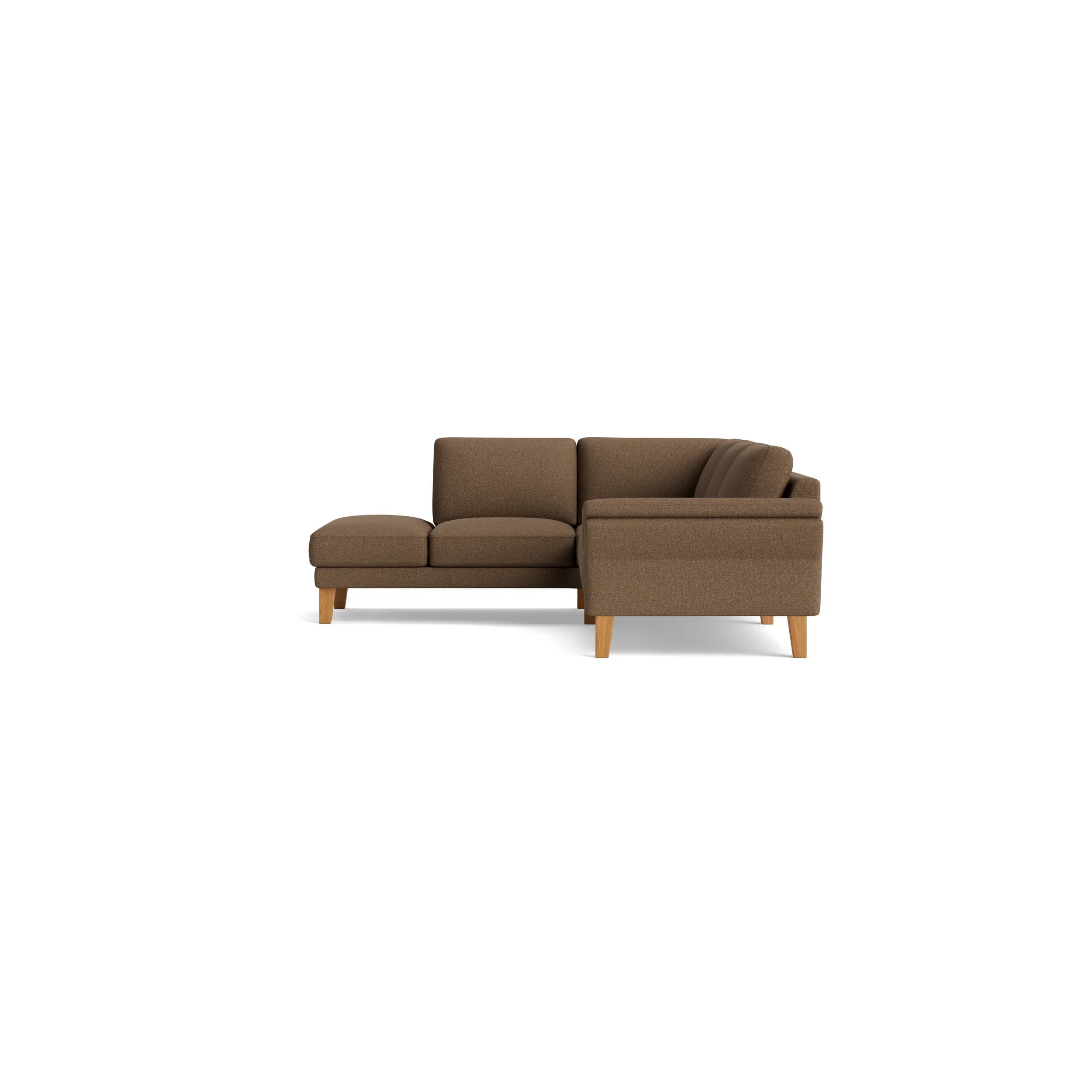 Ecksofa Rockport A - Ecke links mit 2,5-Sitzer inkl. Armlehne klappbar, Stoff, Caramel