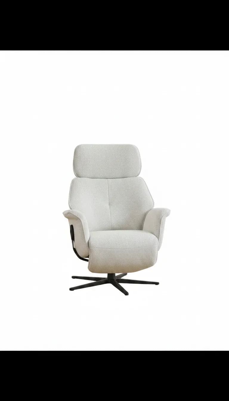 Fernsehsessel EM Fulda - Relaxfunktion teilmotorisch, Stoff, beige