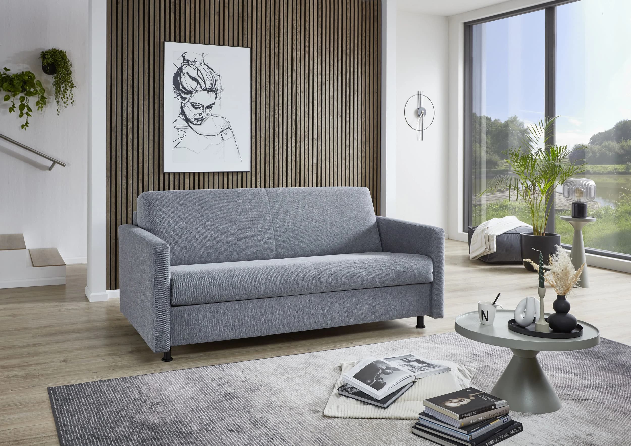 Faltbett - 2-Sitzer, Stoff, Grau