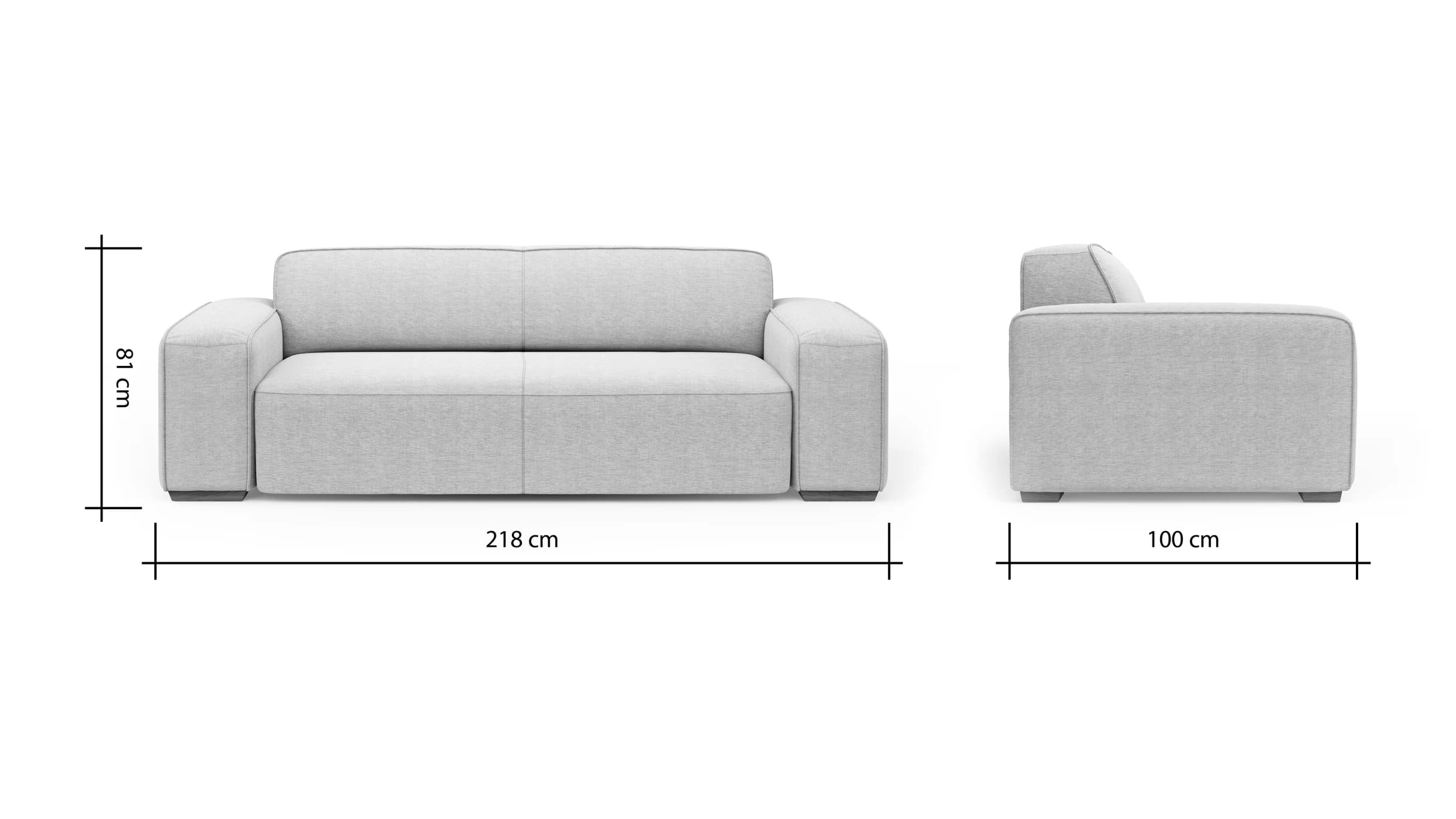 Sofa Denver - 2,5-Sitzer, Stoff, Natur