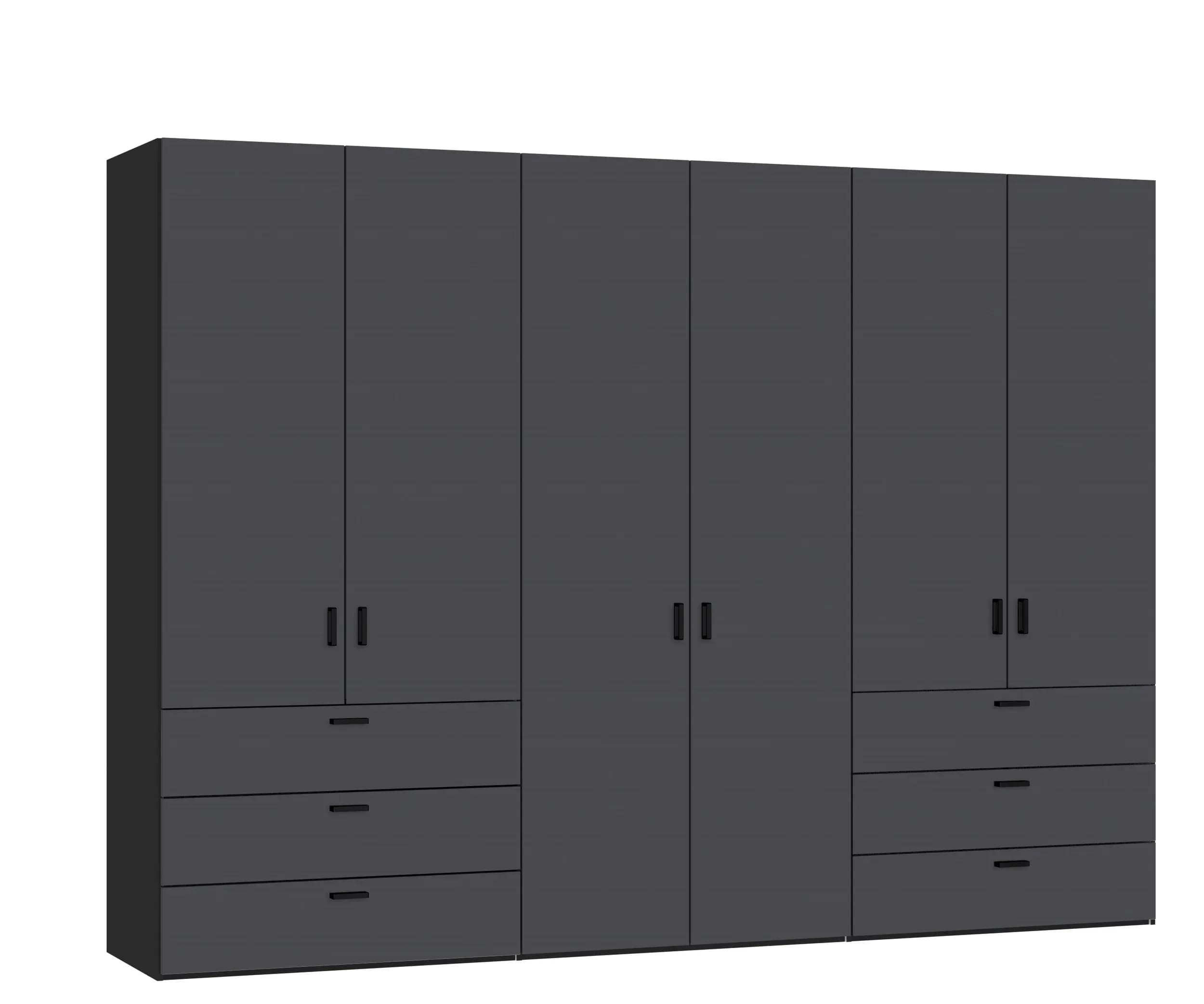 Drehtürenschrank JOIN IT- B ca. 303 cm, Schwarz, Anthrazit