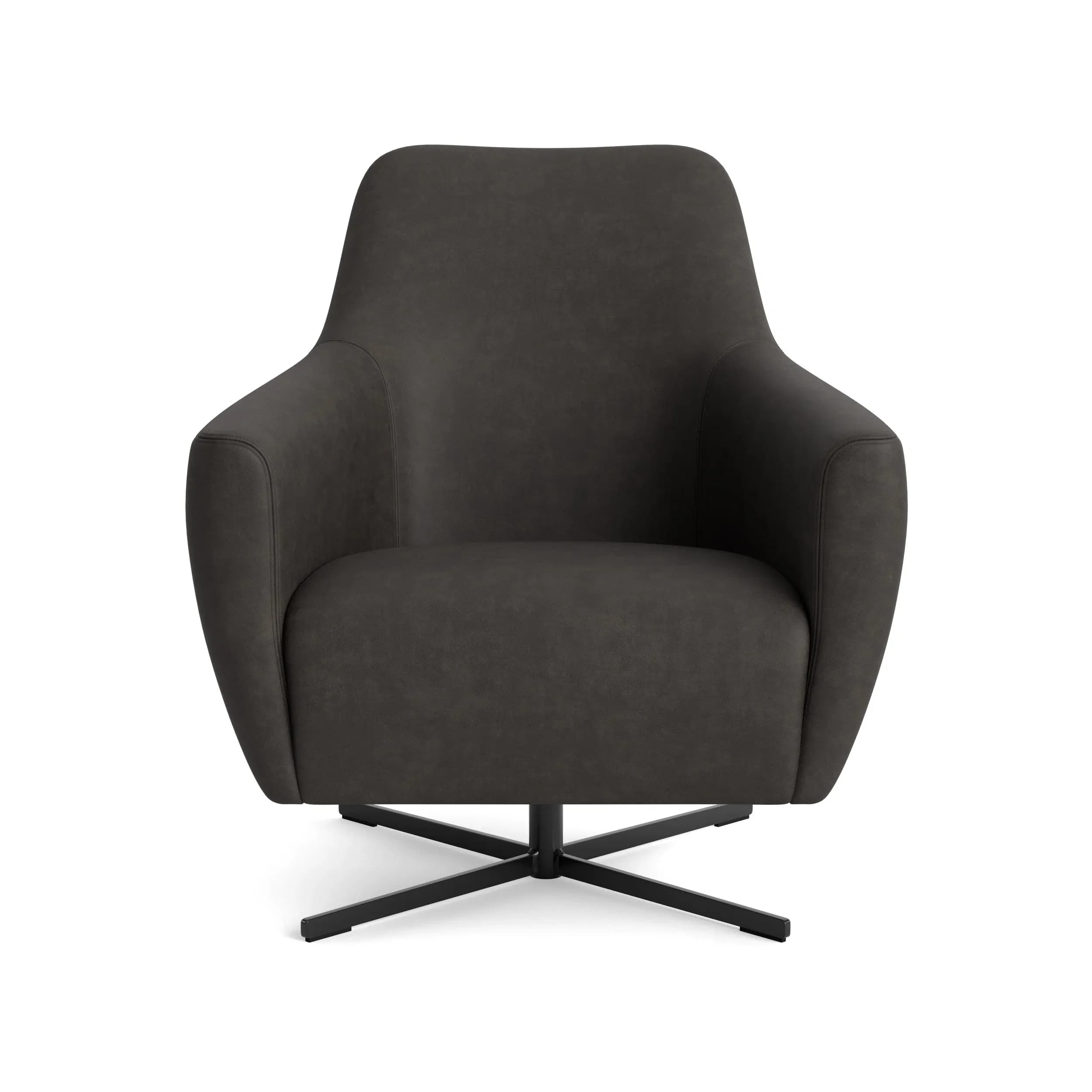 Sessel Noreli - drehbar, Stoff, Anthrazit