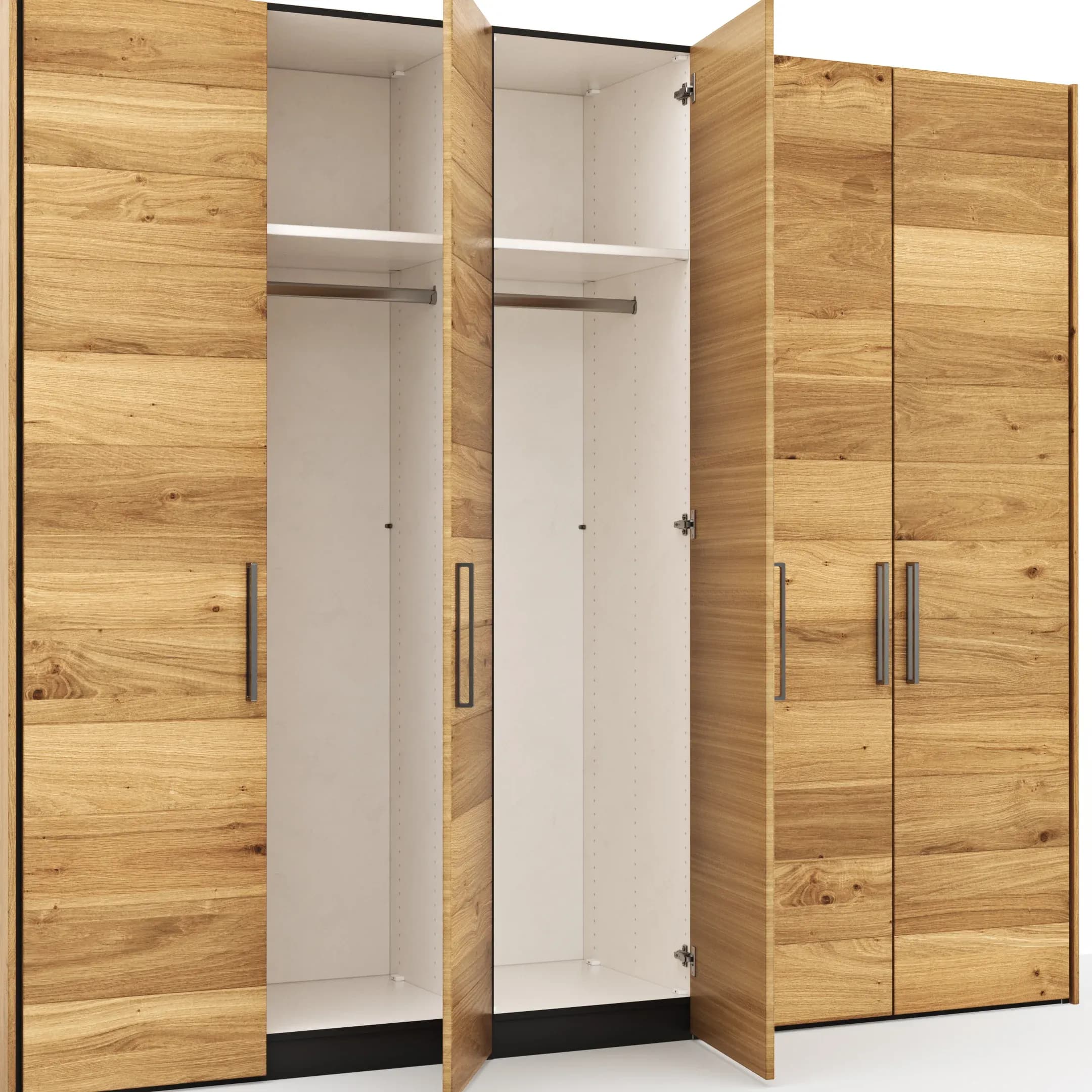 Drehtürenschrank Colorado - B ca. 256 cm, Wildeichefurnier natur