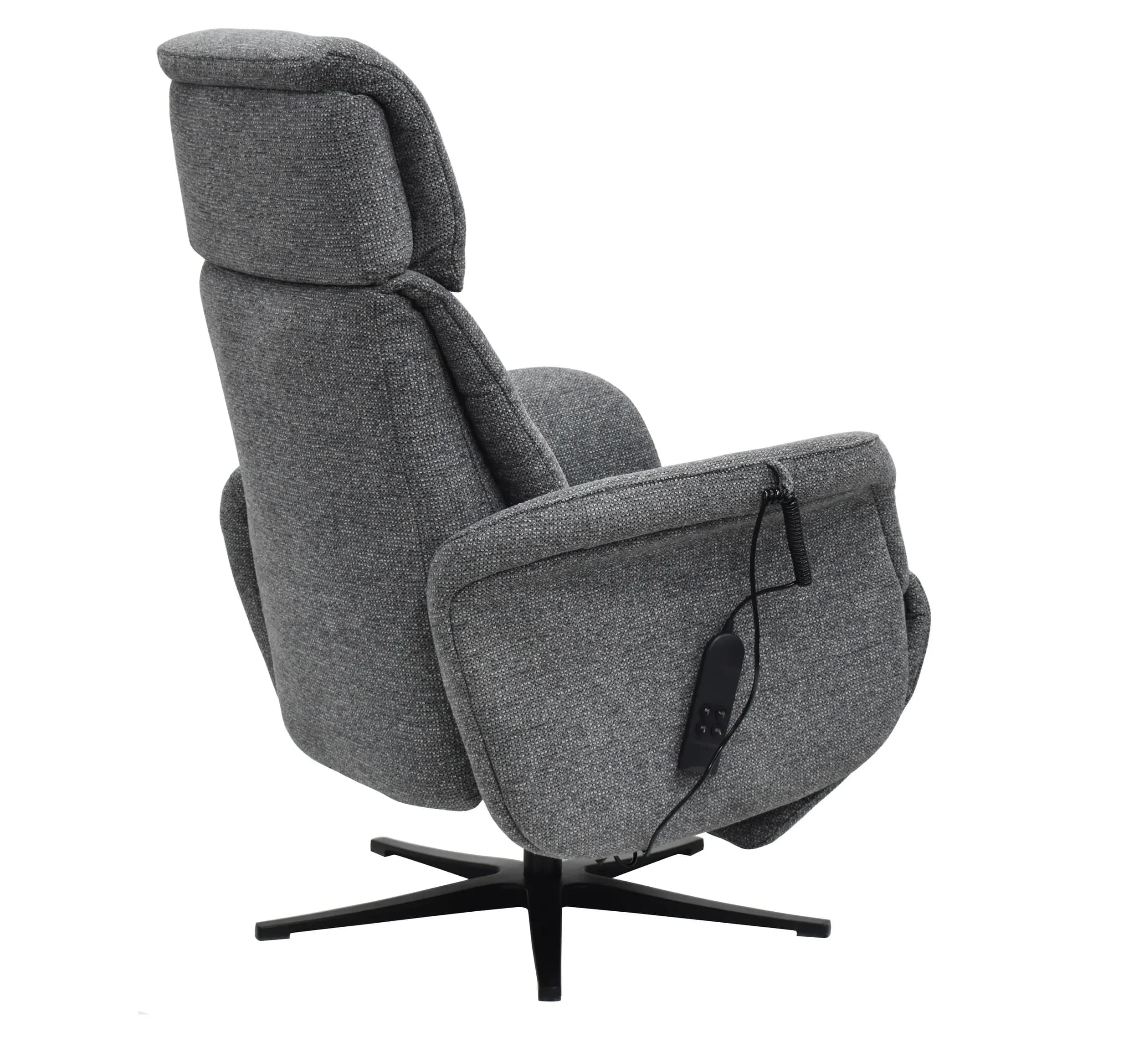 TV-Sessel MARLON - drehbar, Relaxfunktion, Kopfteilverstellung, Stoff, Graublau