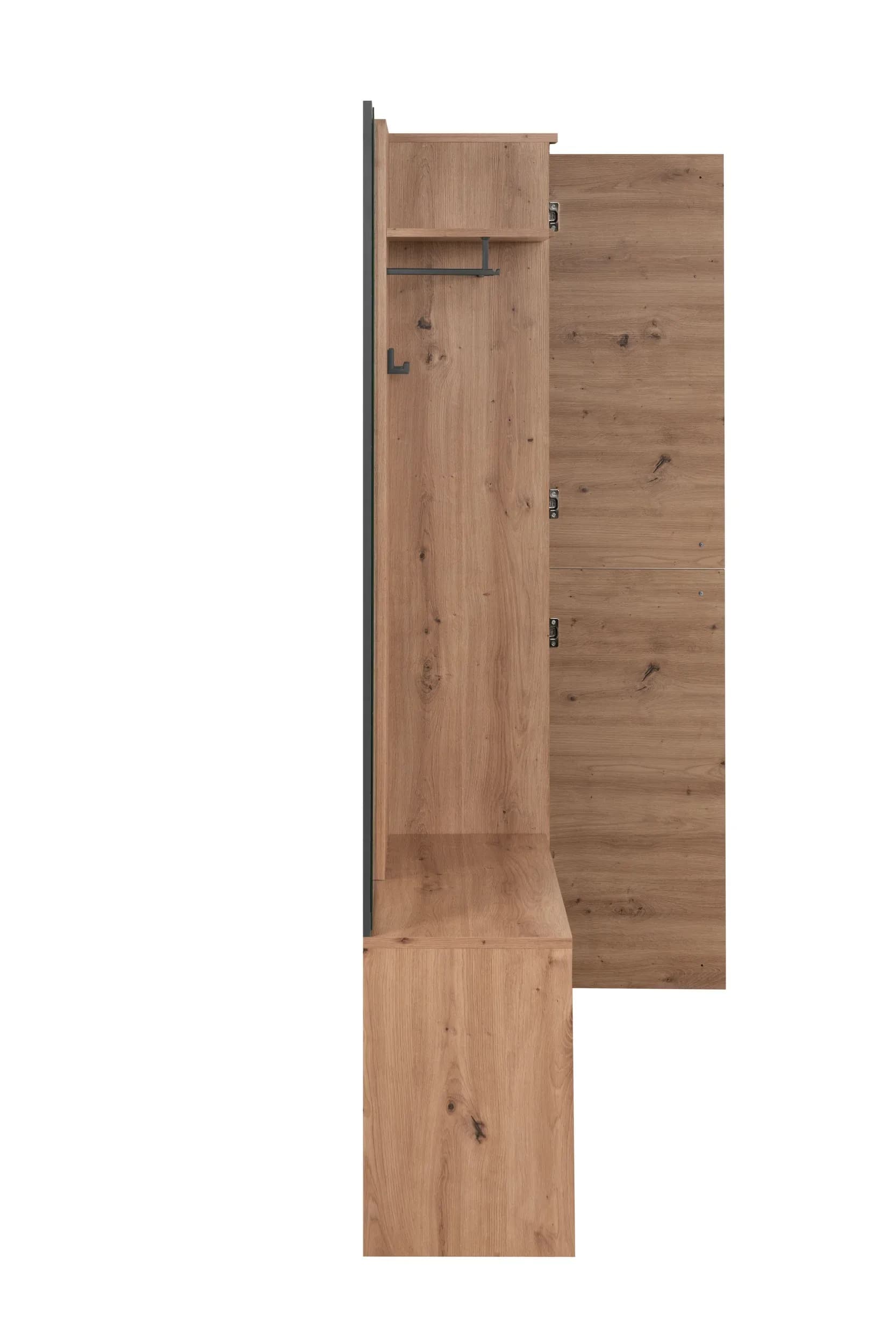 Kompaktgarderobe - Artisan Eiche Nachbildung, Anthrazit