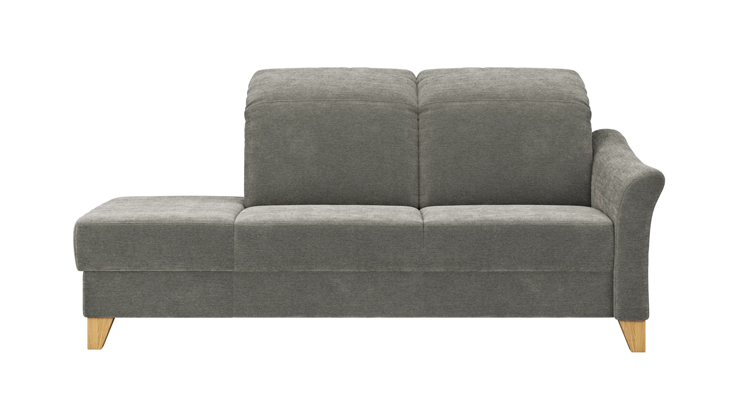 Sofa Canterbury - Recamiere rechts, Stoff, Silbergrau