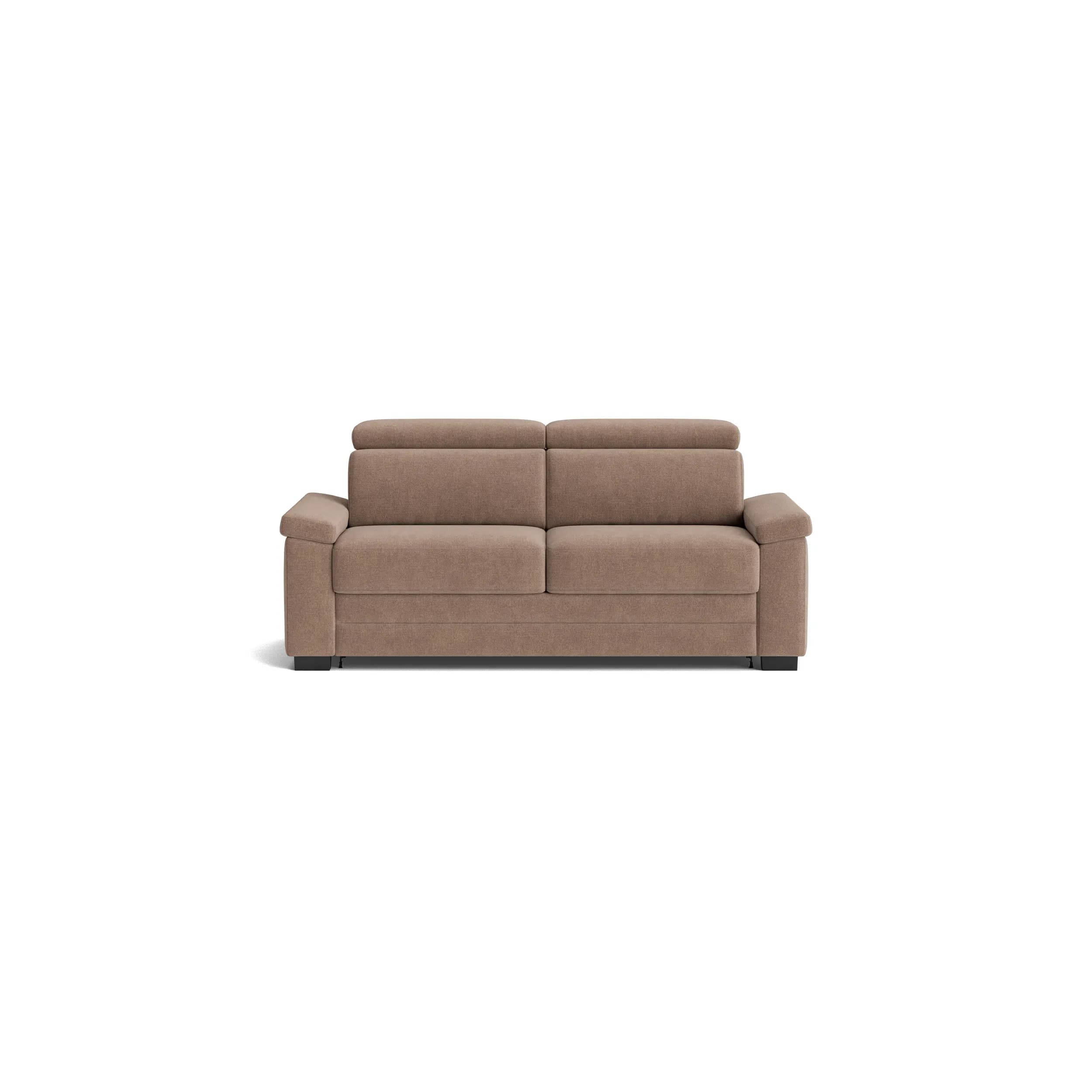 Sofa Lakeville 3 - inkl. Schlaffunktion und Kopfstütze verstellbar, Stoff, Haselnuss
