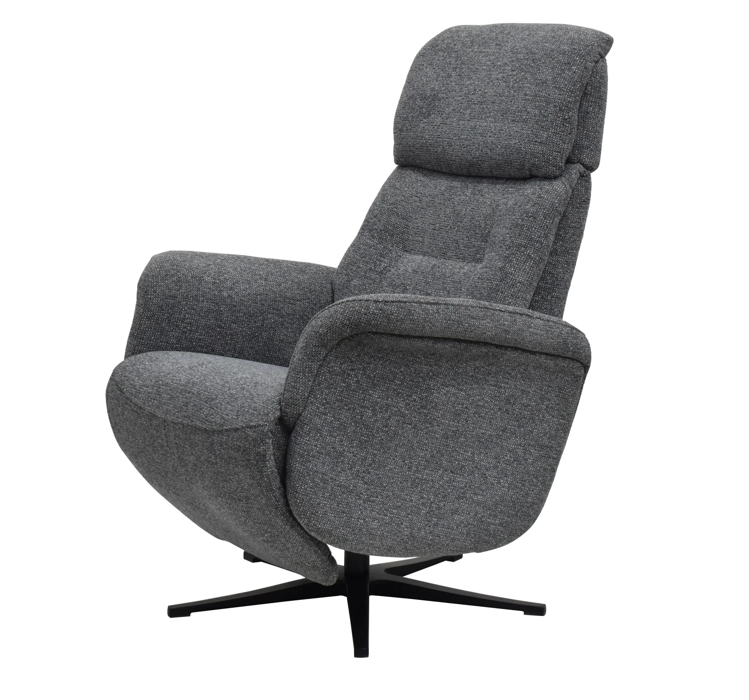 TV-Sessel MARLON - drehbar, Relaxfunktion, Kopfteilverstellung, Stoff, Graublau