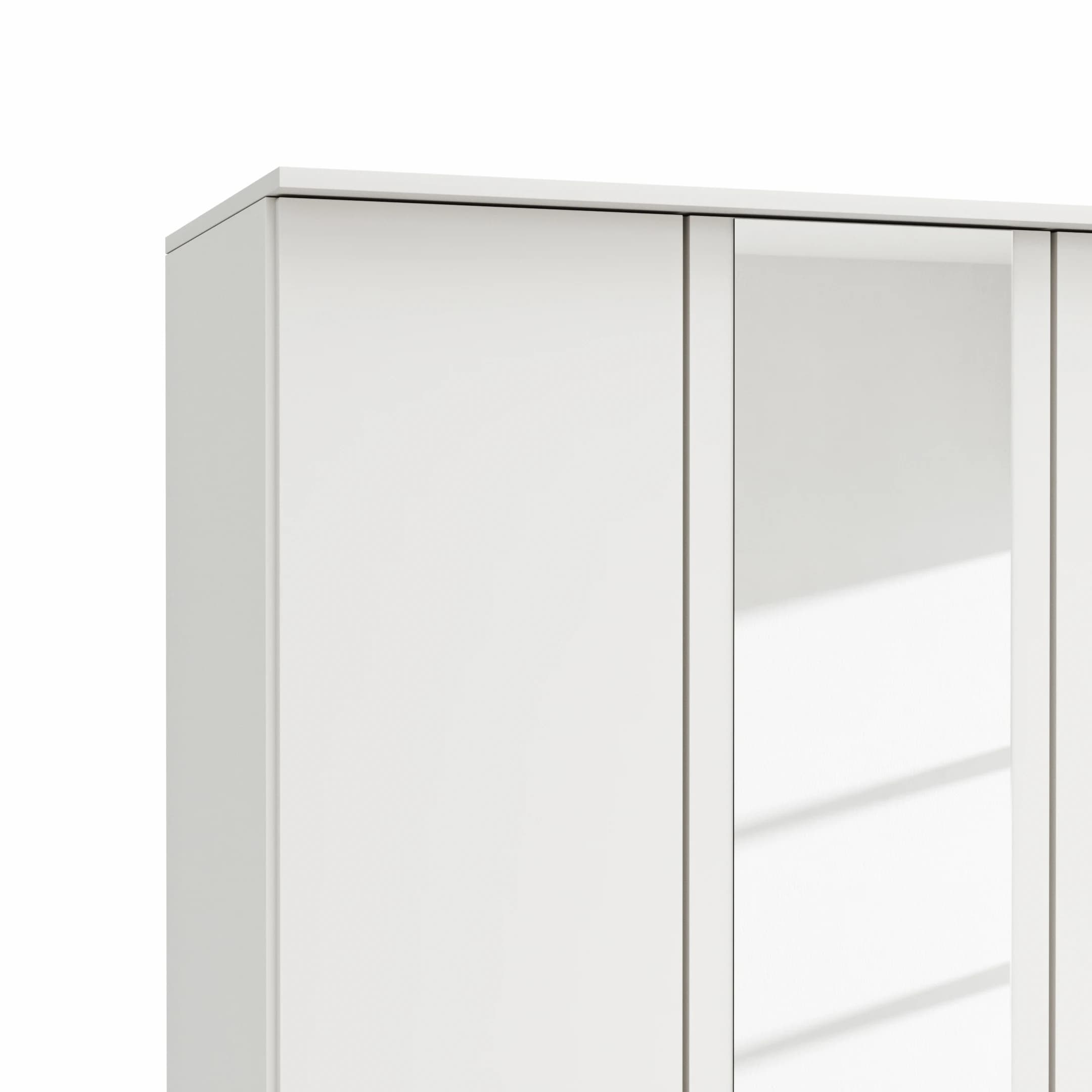 Drehtürenschrank Viana - B. ca. 136 cm, Lack, Weiß