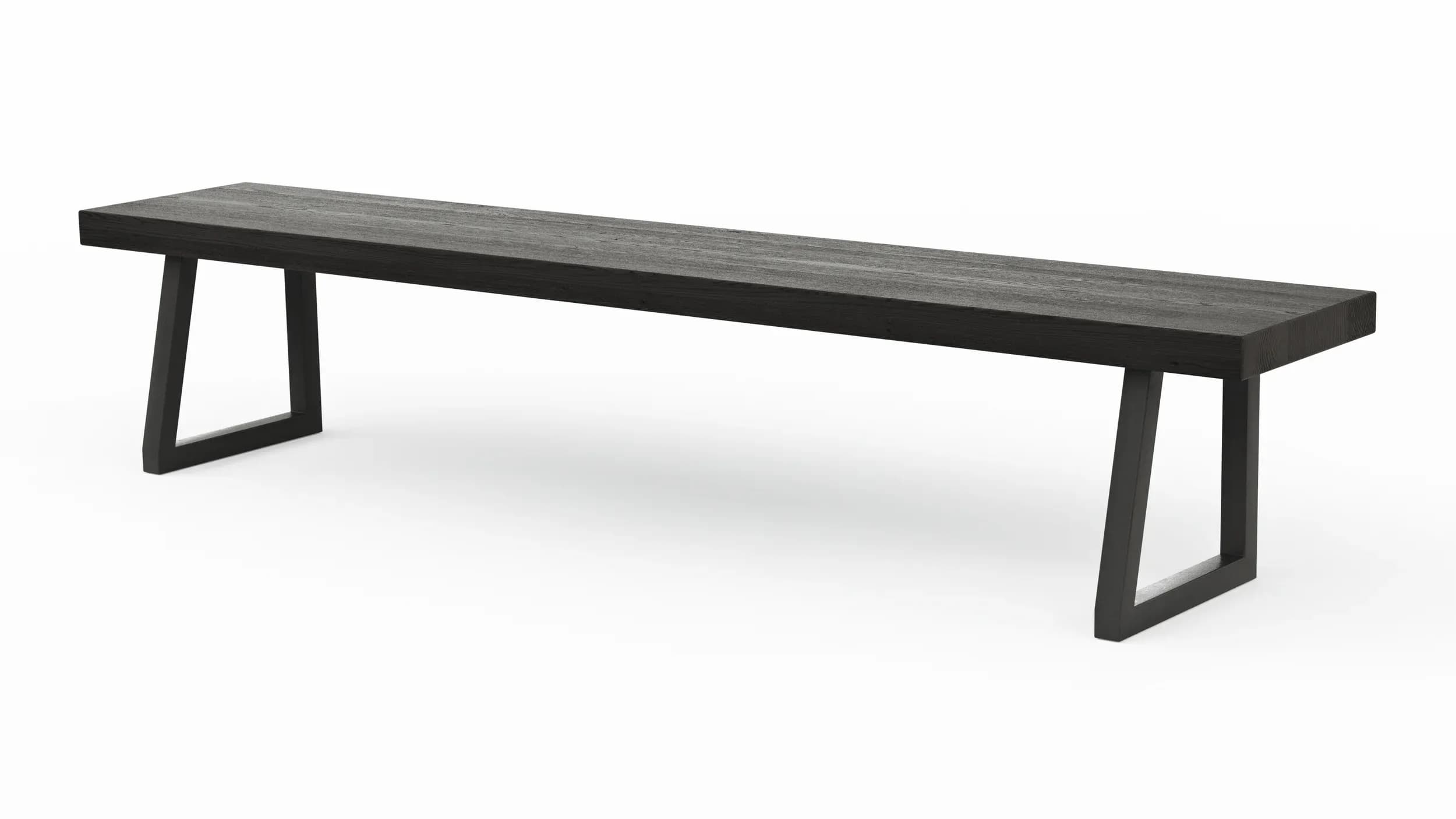 Holzbank Clifton - Breite ca. 220cm, Zerreiche massiv, smoked