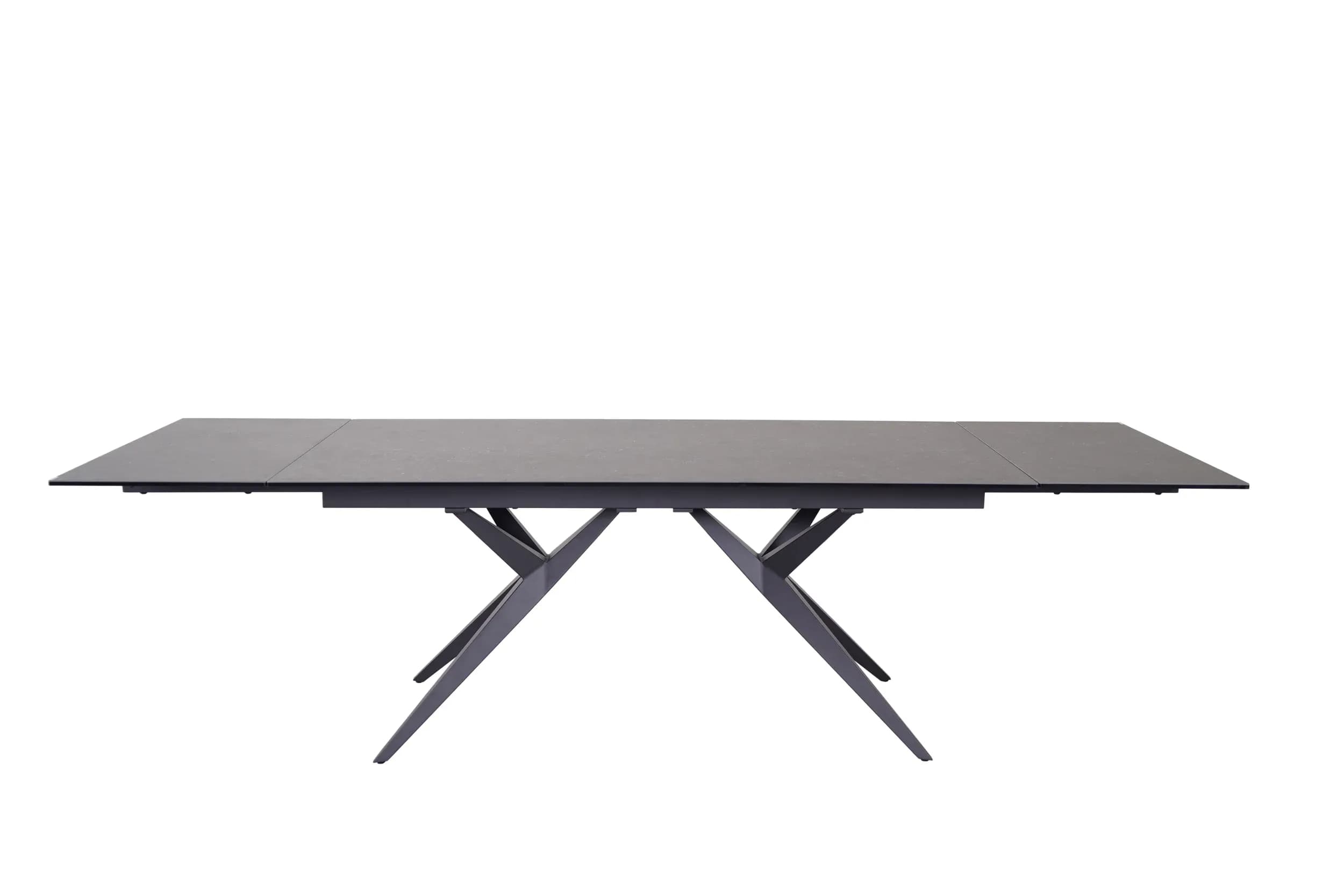 Esstisch MICHELA - ausziehbar, LB ca. 180x95 cm, Glaskeramik, Dunkelgrau
