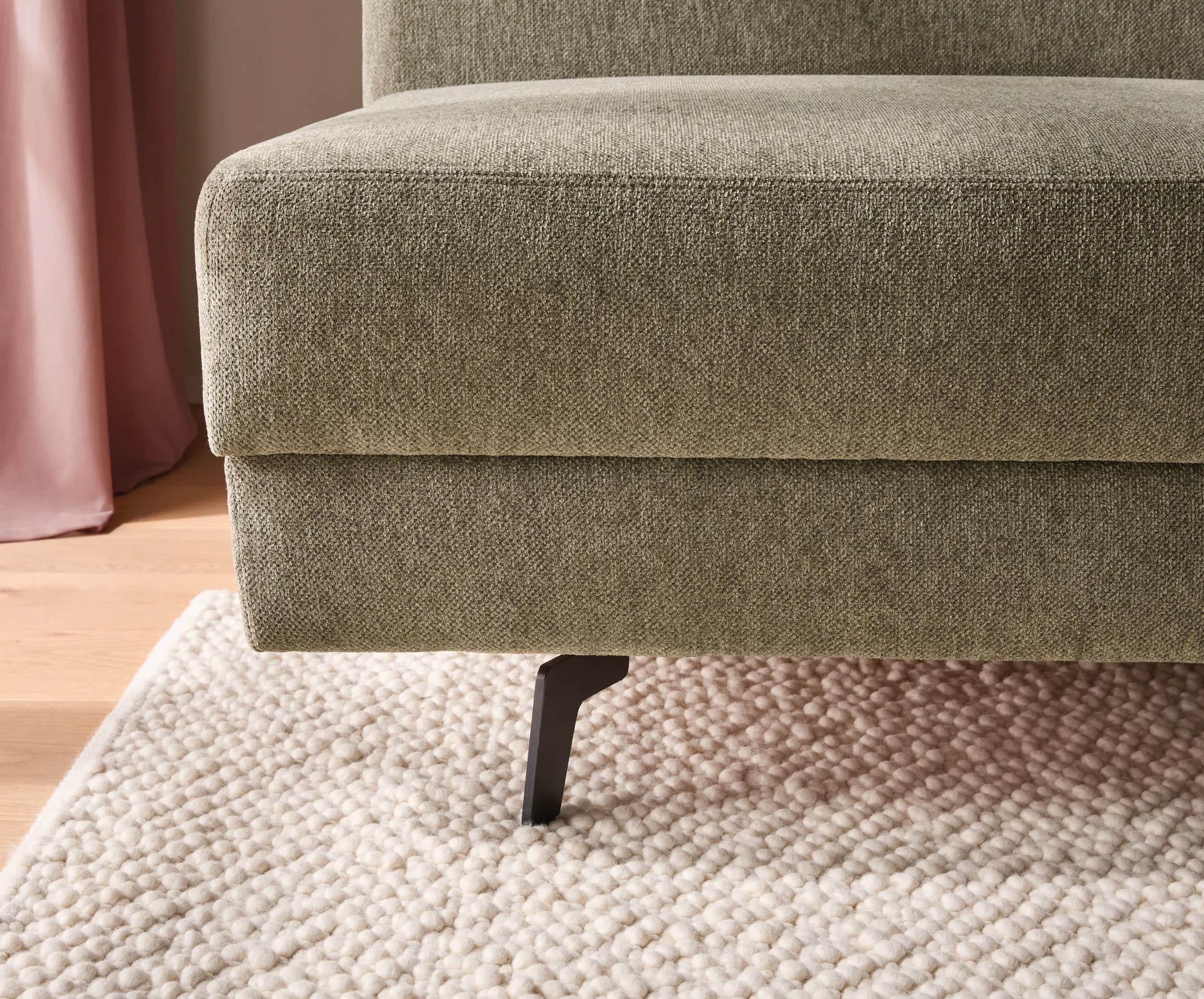 Schlafsofa Carmona - 2-Sitzer inkl. Schlaffunktion und Bettkasten, Stoff, Grün