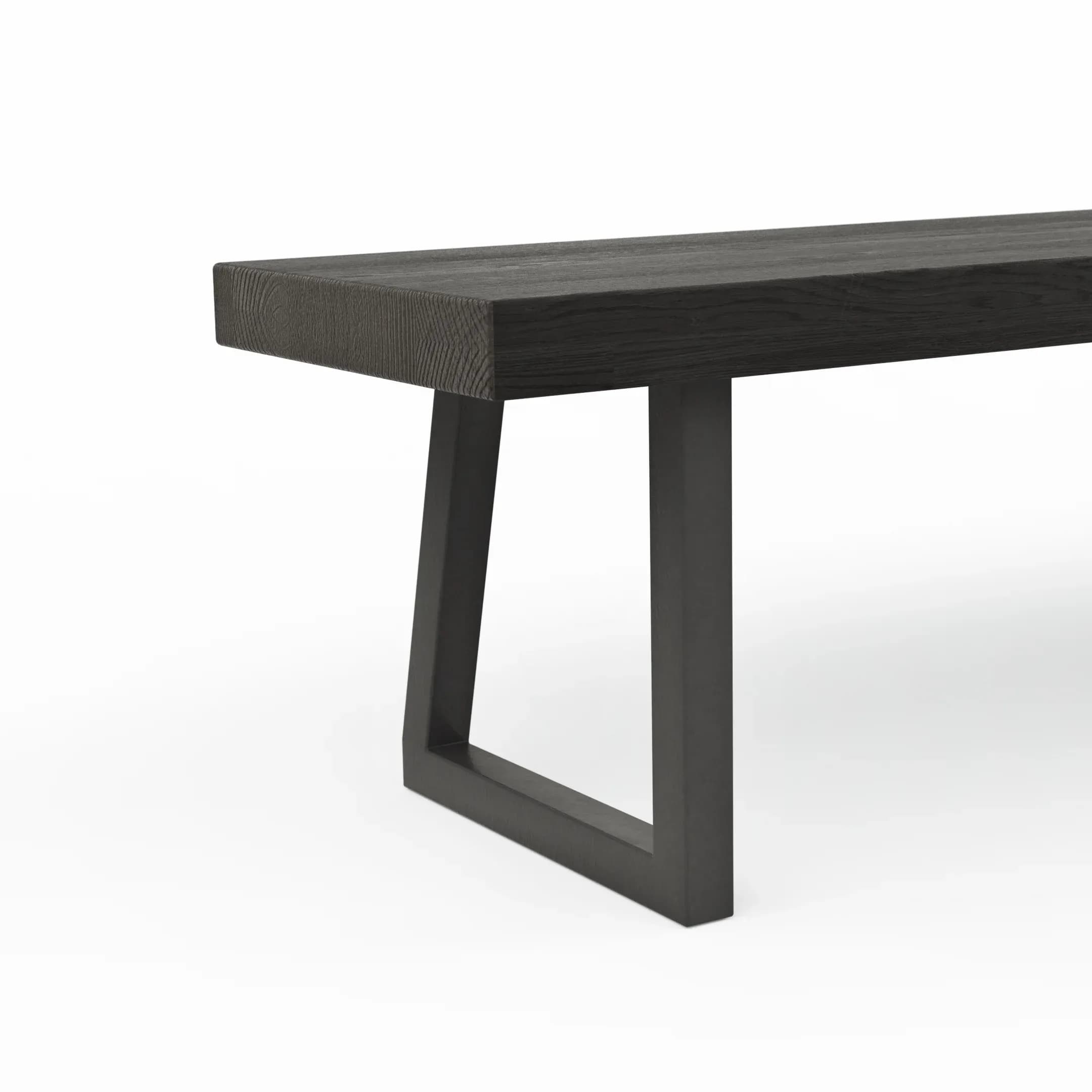Holzbank Clifton - Breite ca. 220cm, Zerreiche massiv, smoked