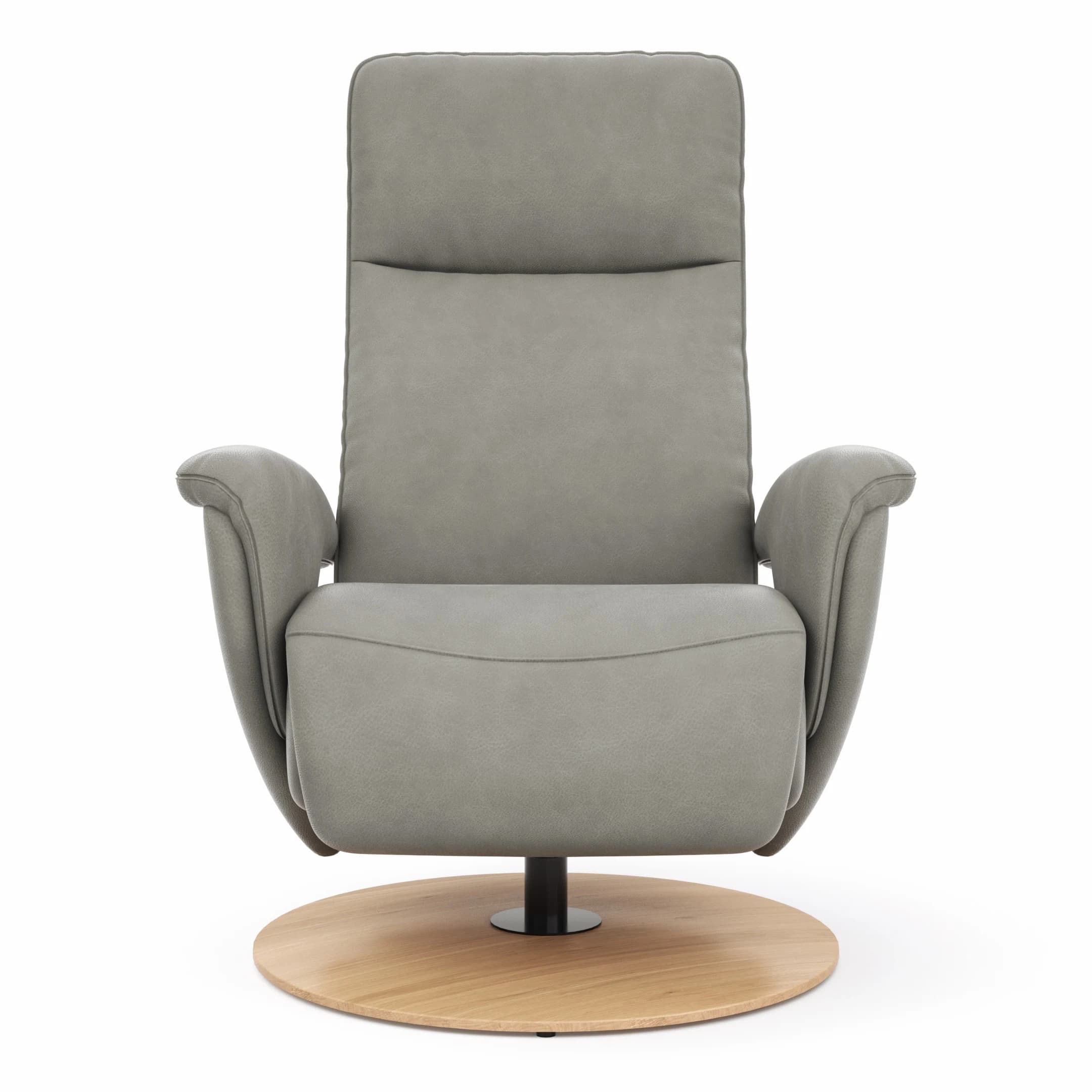 Sessel Tulsa Relax - Größe M, inkl. Fußteil/Rückenlehne verstellbar (motorisch), inkl. Kopfteilverstellung, Leder, Graubeige