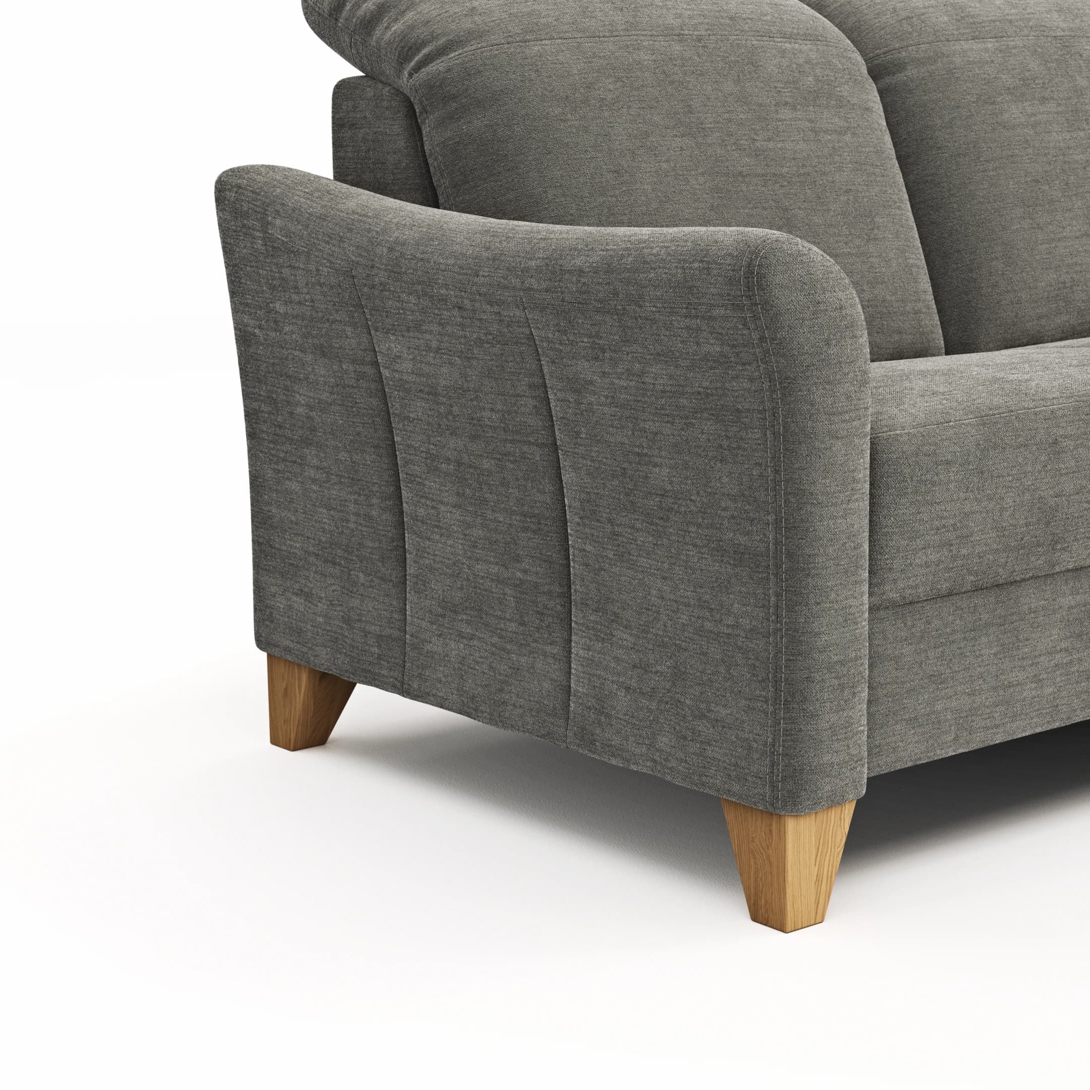 Sofa Canterbury - Recamiere links, Stoff, Silbergrau