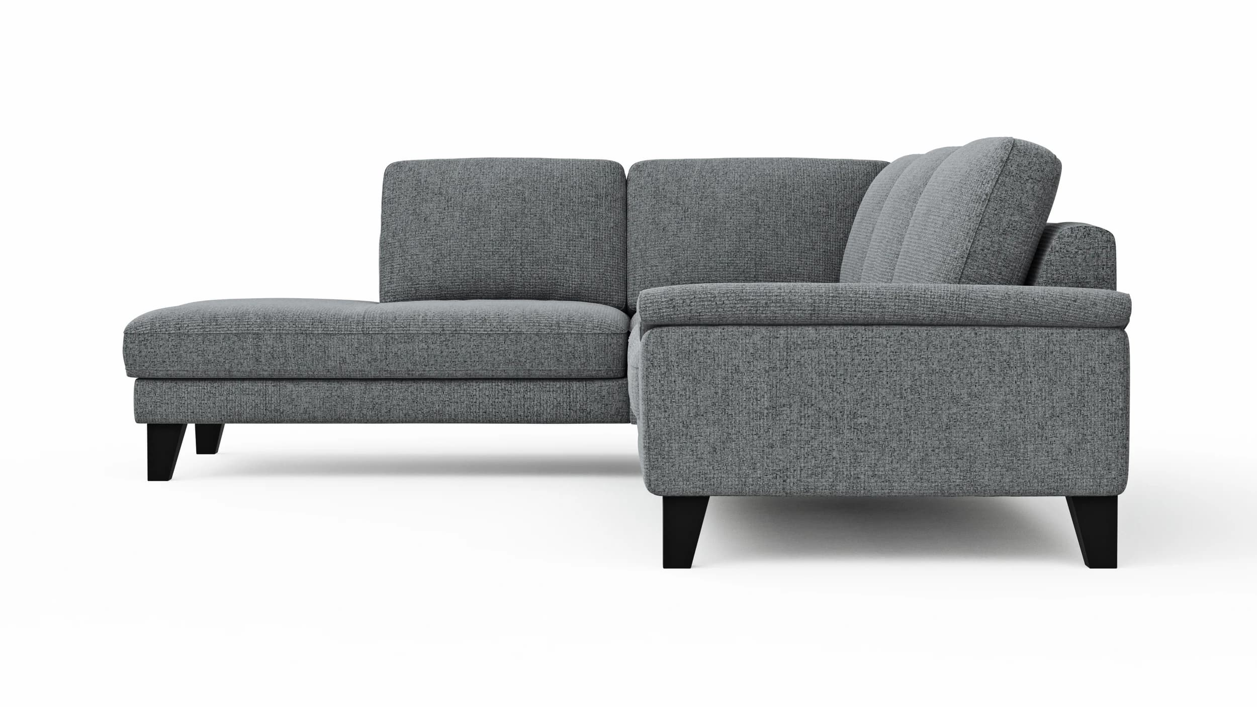 Ecksofa Oviedo - Ecke links mit 2,5-Sitzer, Stoff, Grau