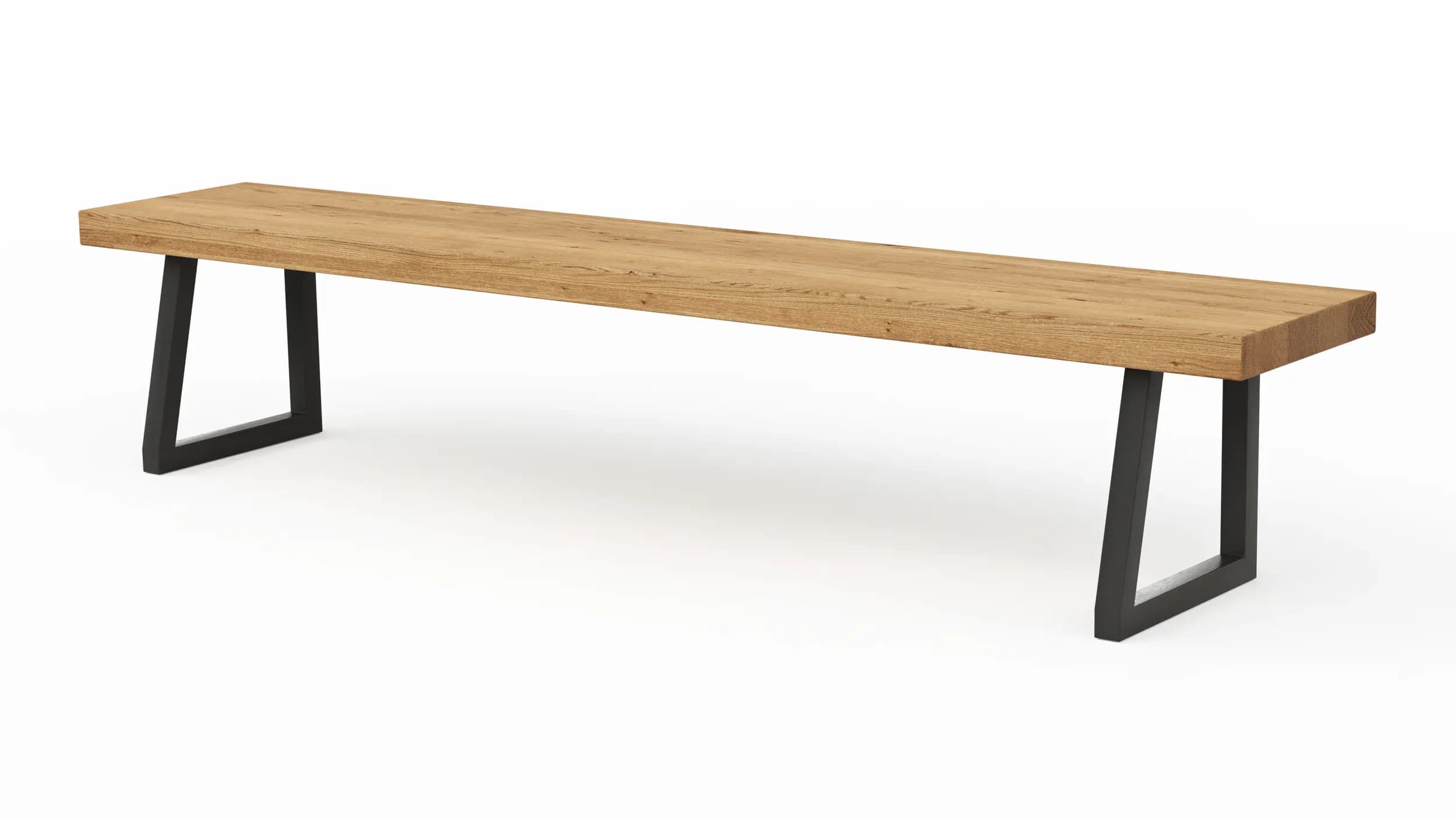 Holzbank Clifton - Breite ca. 220 cm, Zerreiche massiv, natur