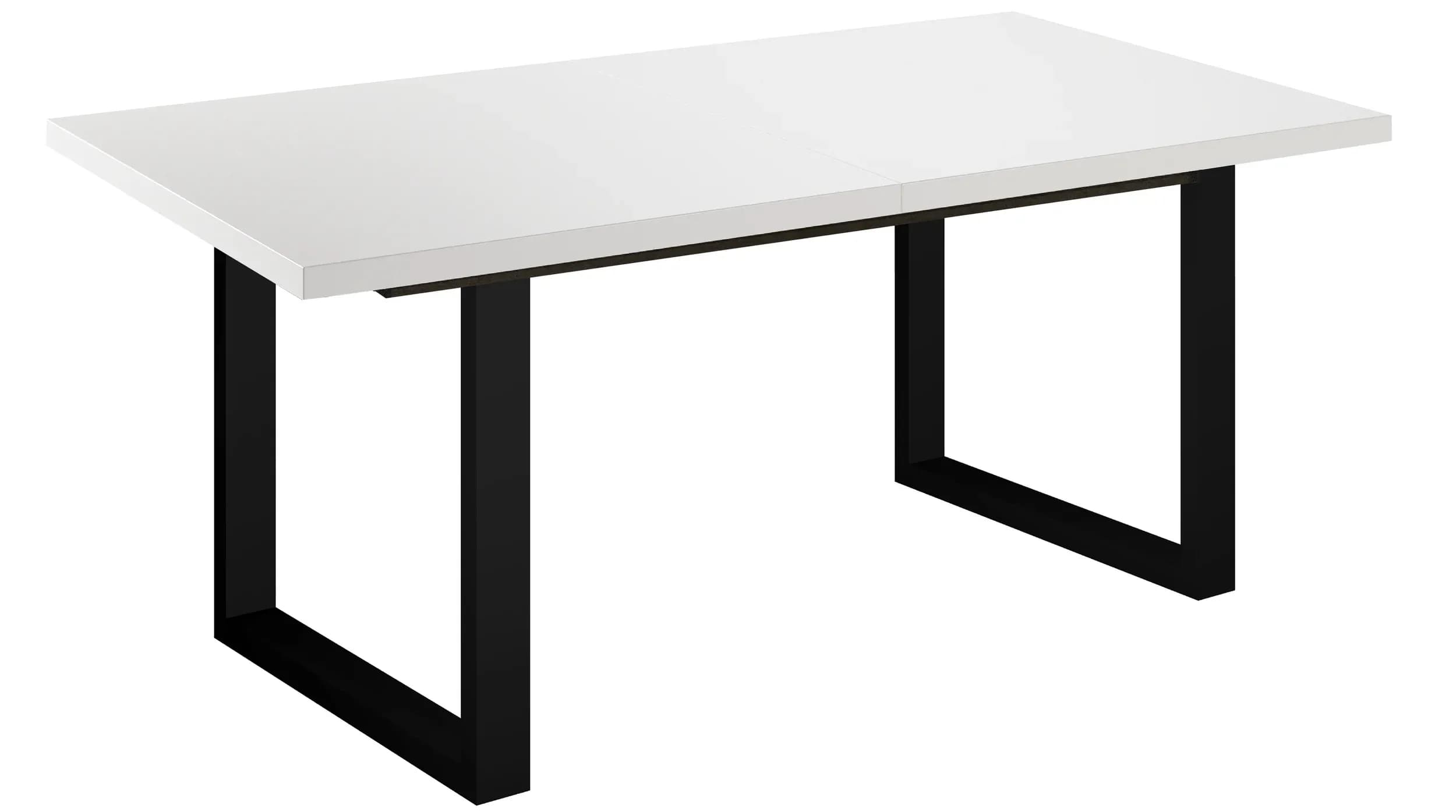 Esstisch - ausziehbar, LB ca. 140x90 cm, Weiß, Schwarz