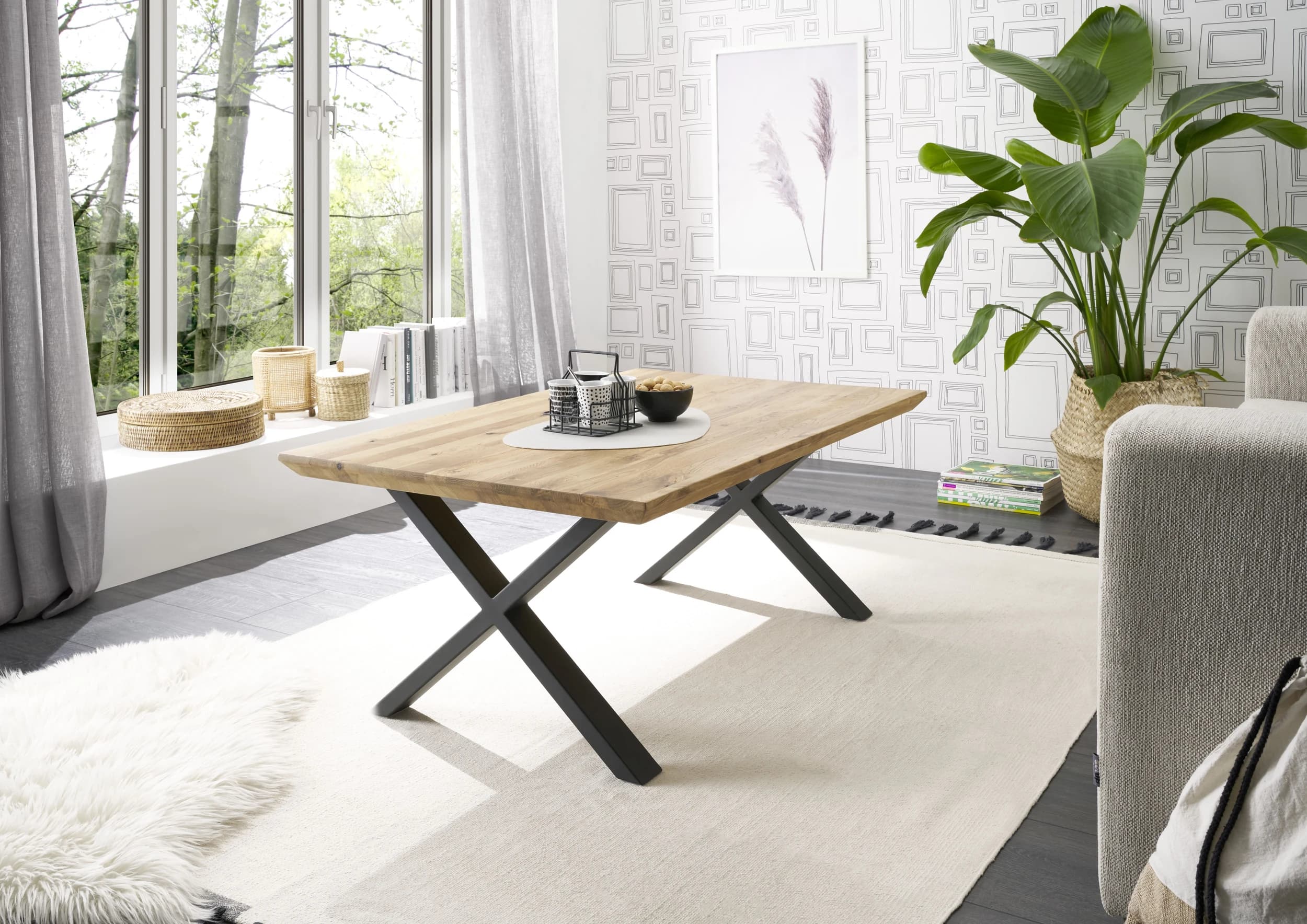 Couchtisch - BHT ca. 110x45x70 cm, Eiche Furnier