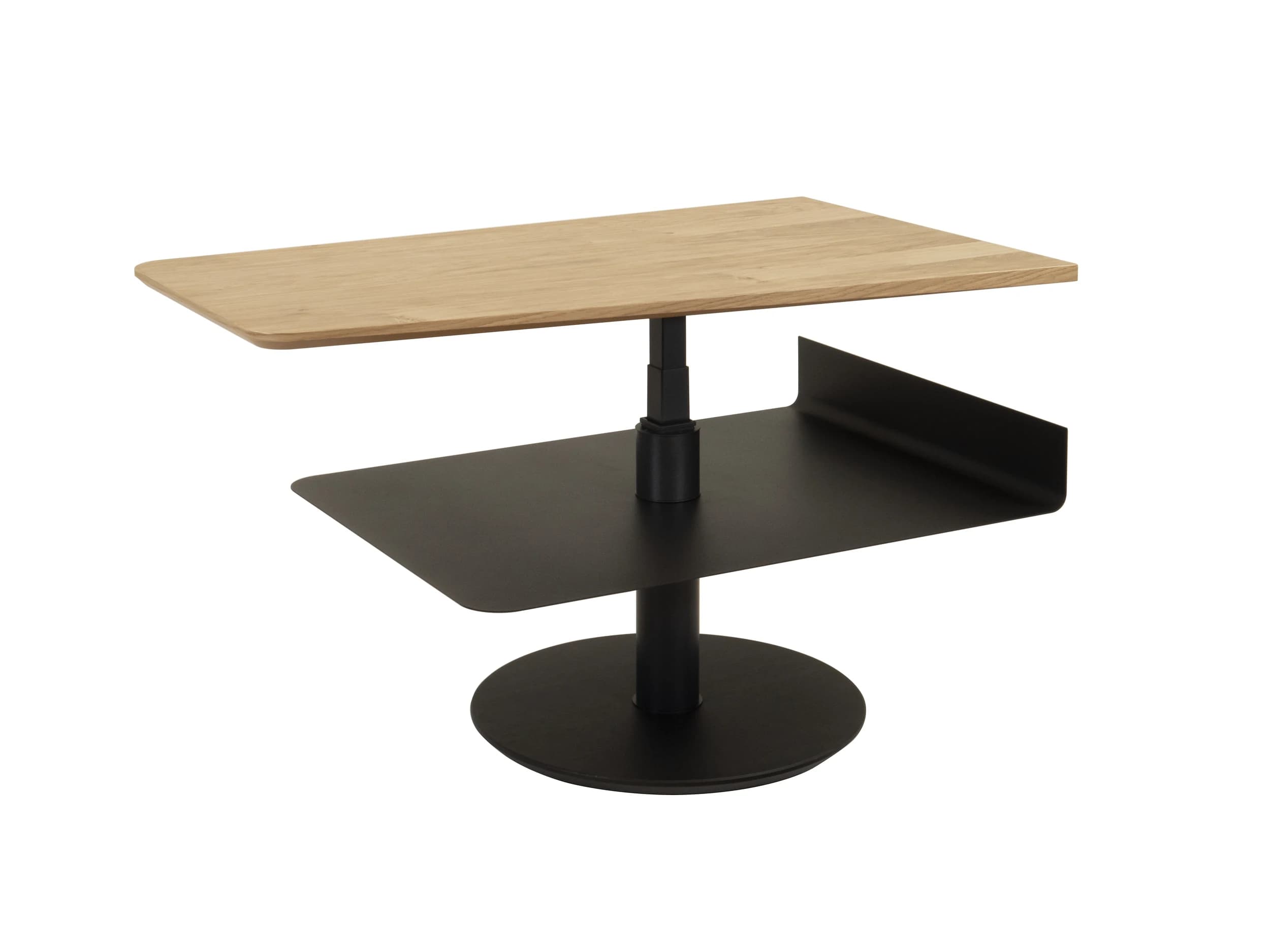 Couchtisch - höhenverstellbar, LBH. ca. 100x60x46-64 cm, Wildeiche furniert