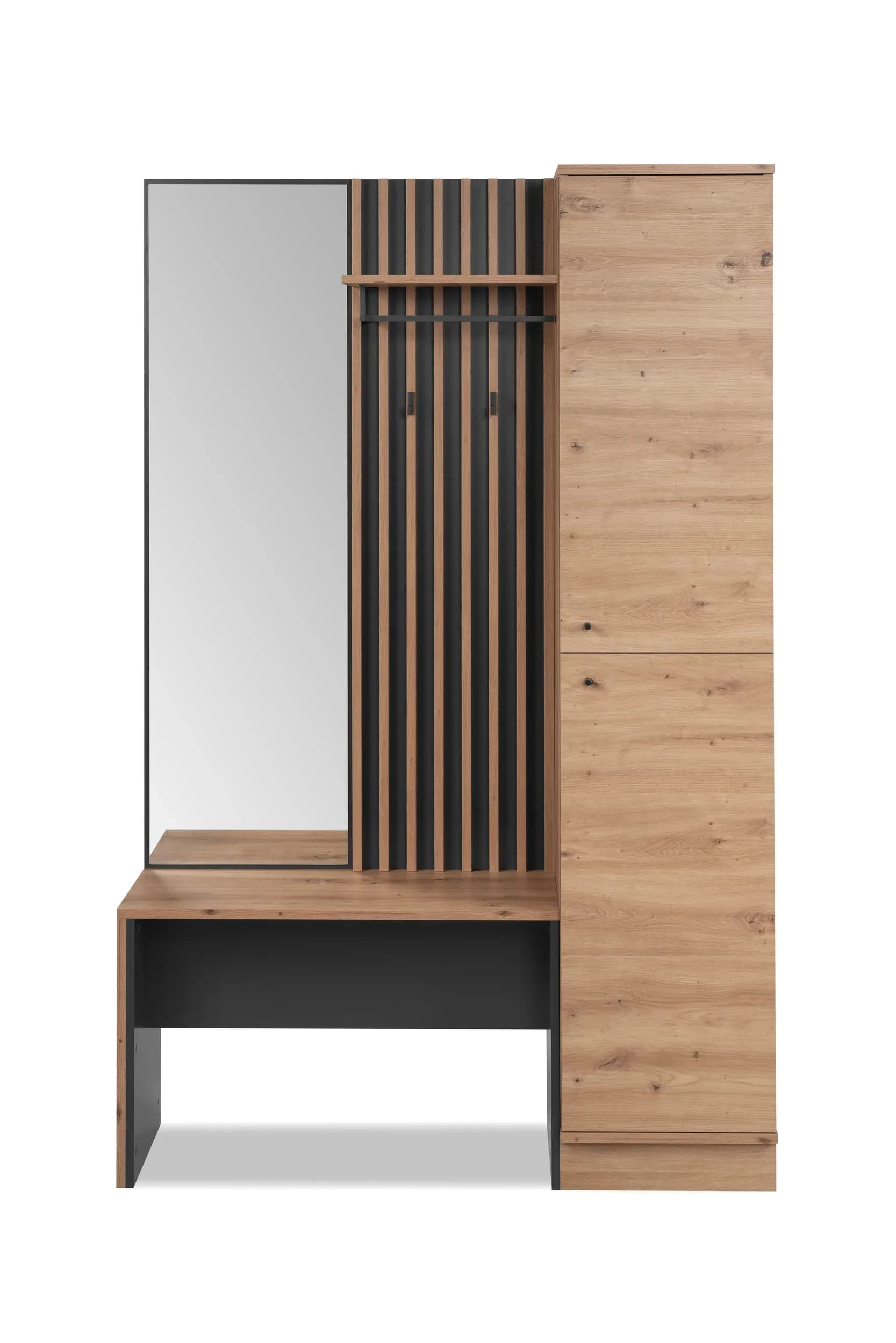 Kompaktgarderobe - Artisan Eiche Nachbildung, Anthrazit
