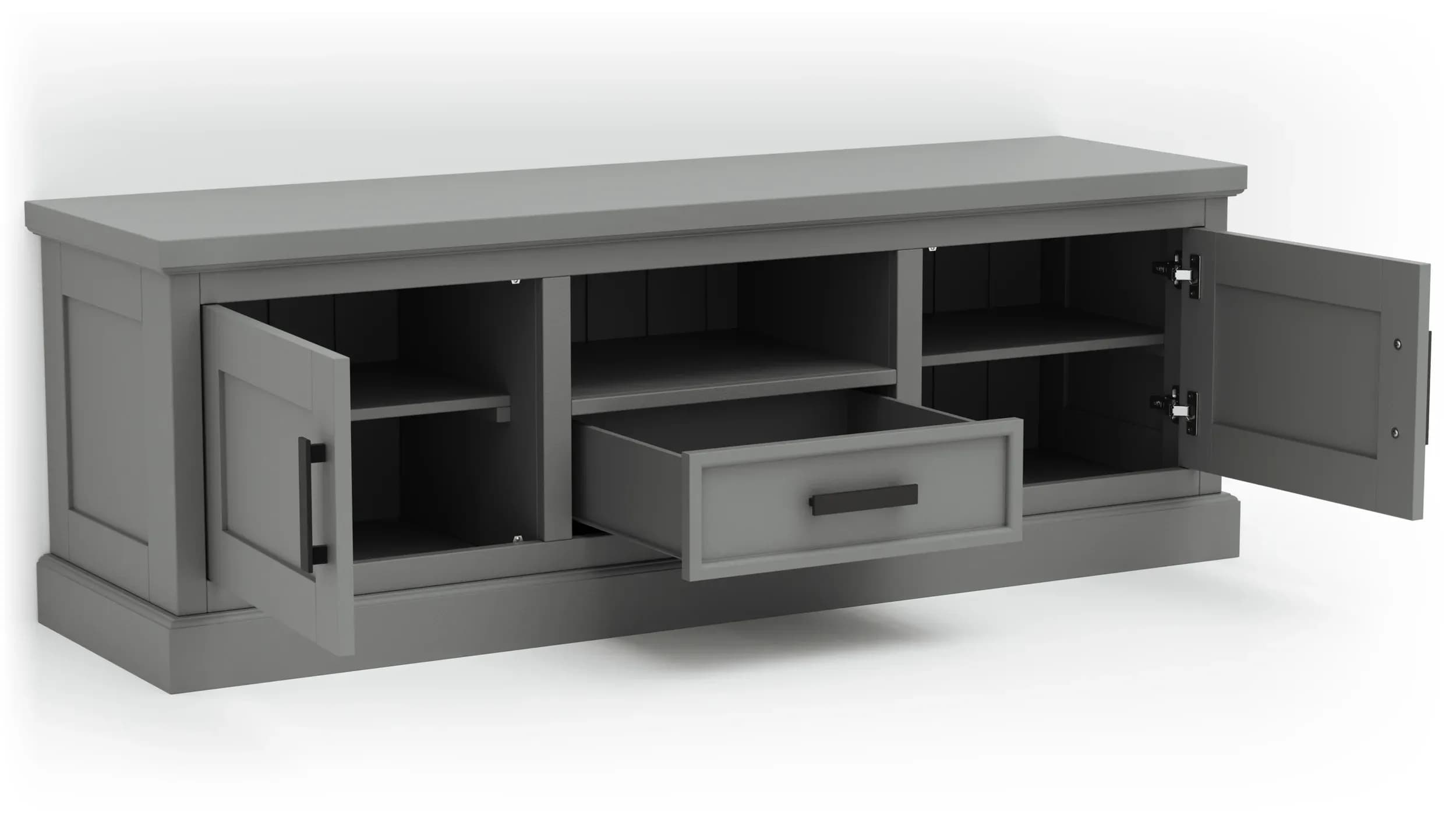 TV-Board Litchfield - Dark Grey, Non-Antique