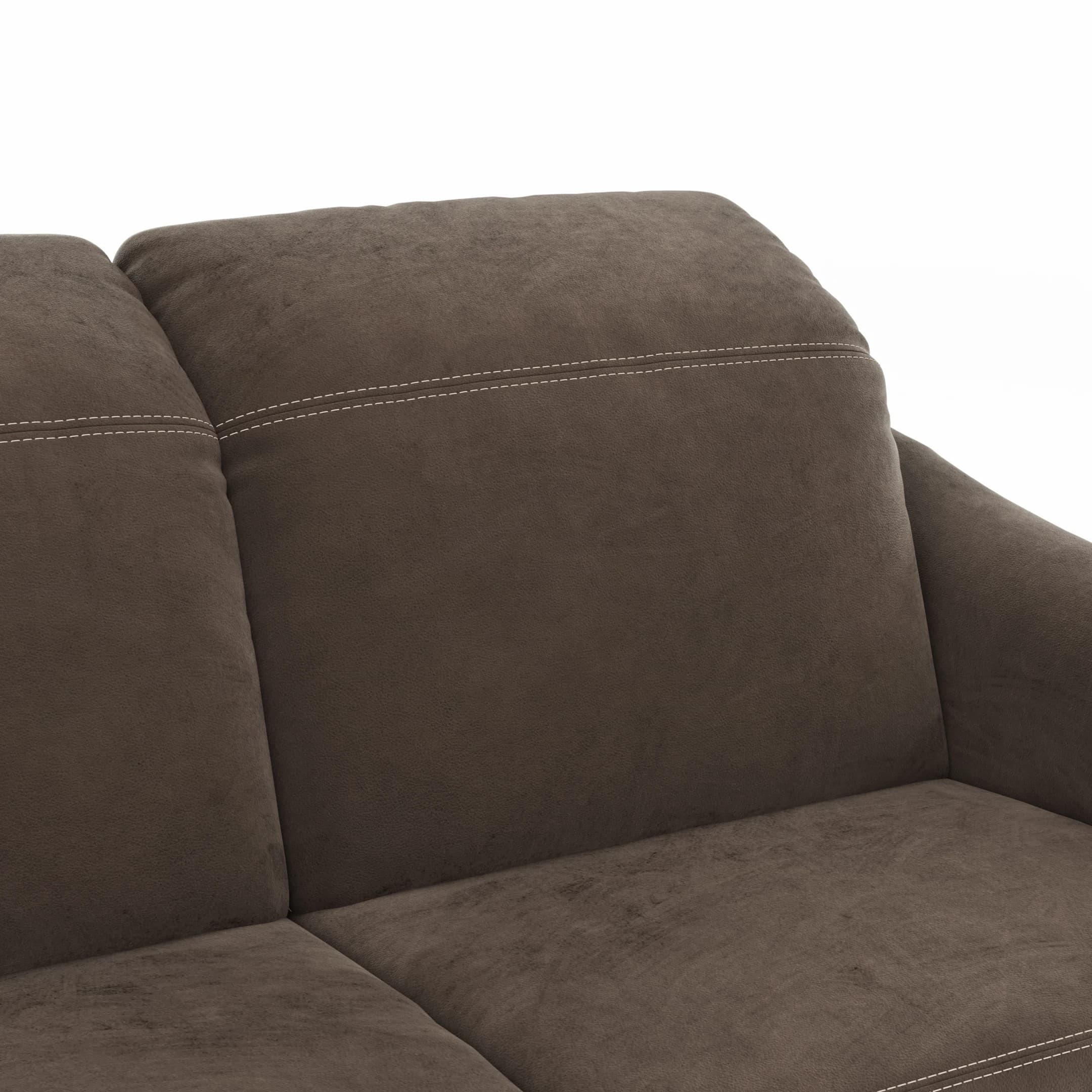 Sofa Canterbury - Recamiere rechts, inkl. Kopfteil verstellbar und Sitzvorzug (motorisch), Stoff, Dunkelbraun