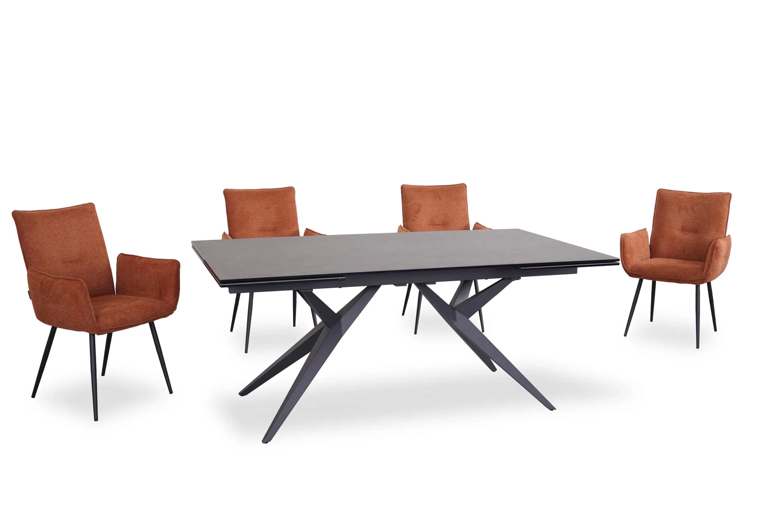 Esstisch MICHELA - ausziehbar, LB ca. 180x95 cm, Glaskeramik, Dunkelgrau